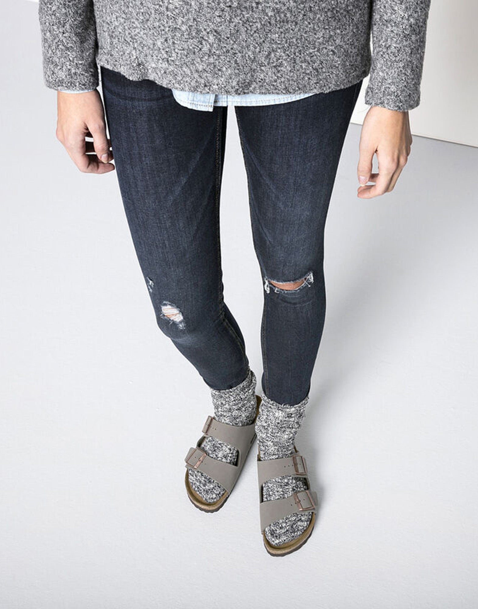 BIRKENSTOCK Calzini Cotton Slub Black/Grey