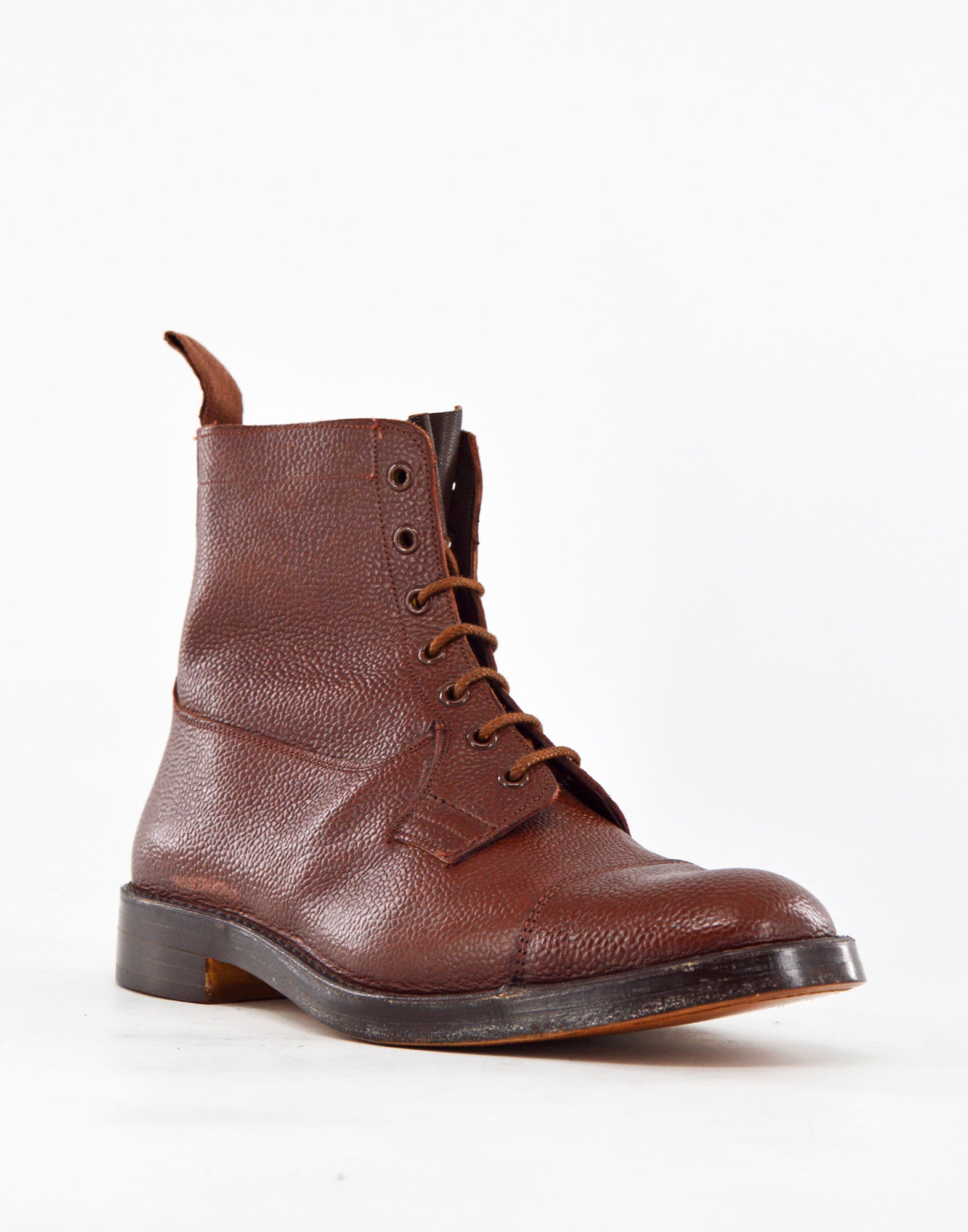 TRICKER'S Stivaletto 7534 in Pelle Grain Fondo Cuoio Espresso Burnished