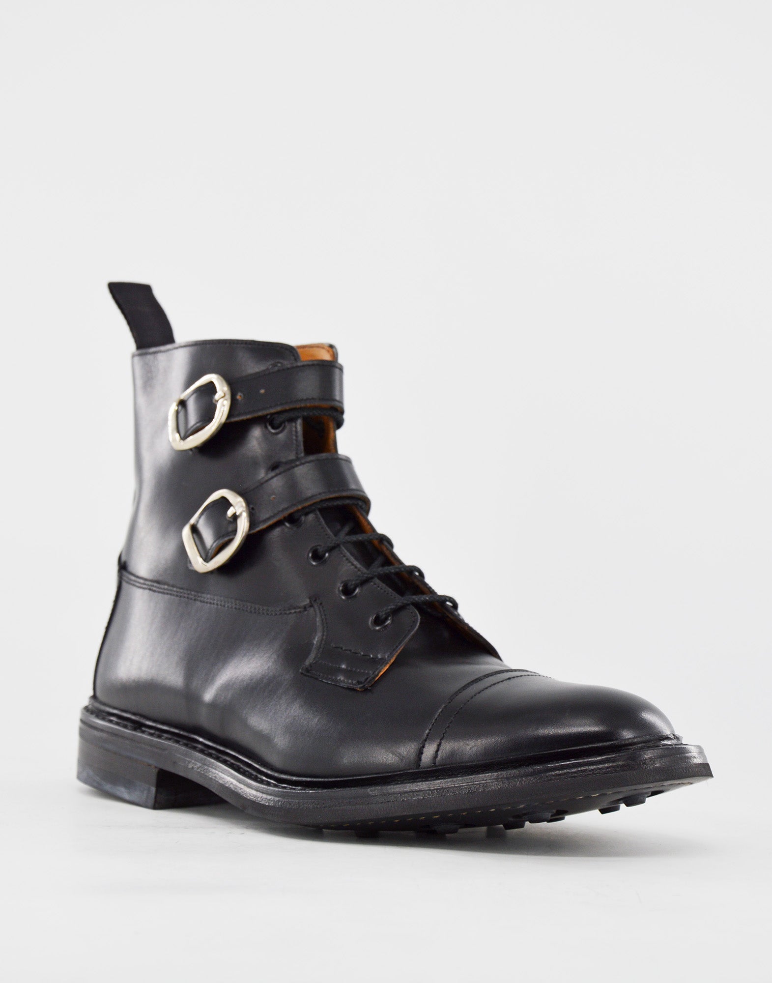 TRICKER'S Allan Toe Cap Boot con Fibbie Fondo Dainite Black