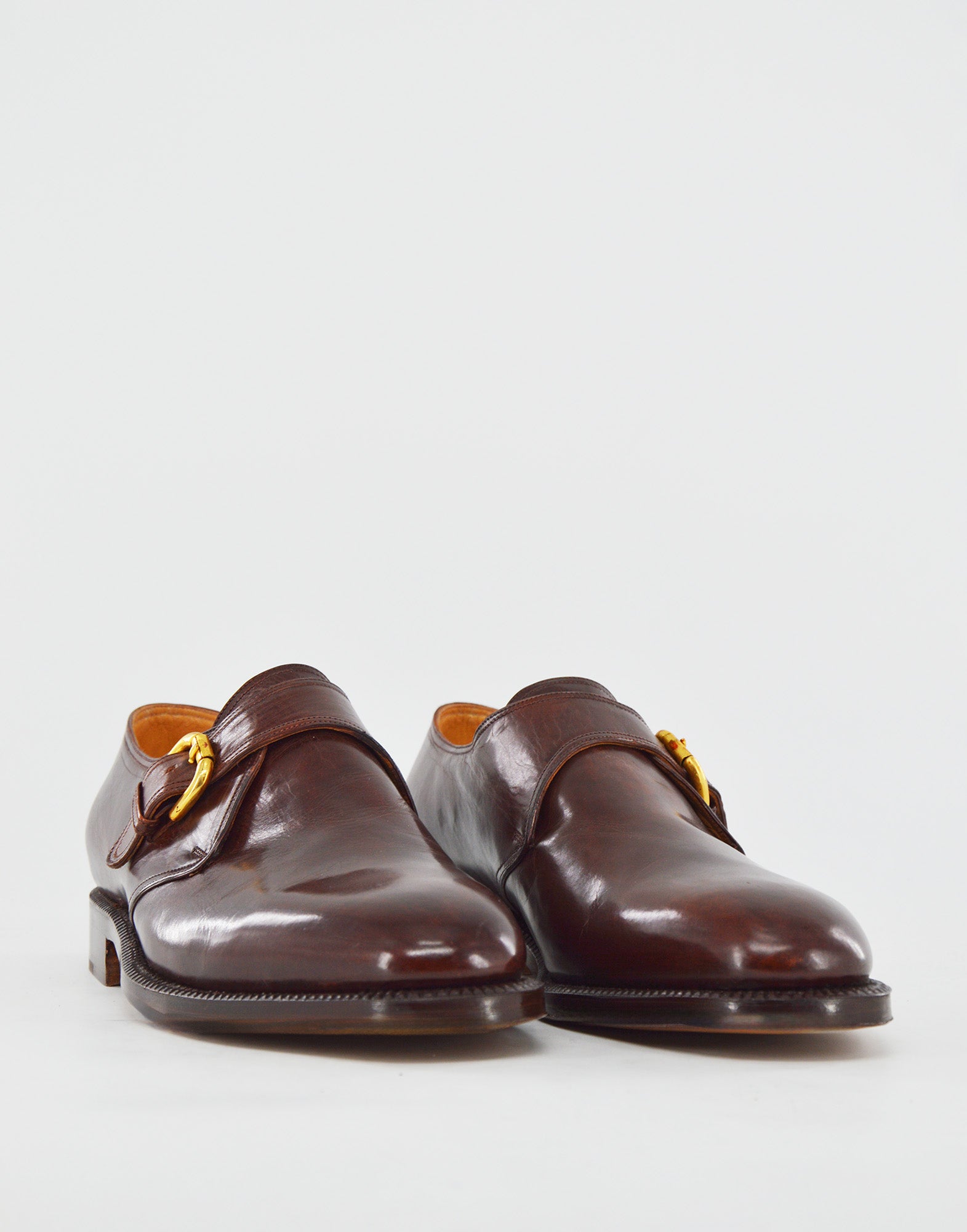 SILVANO LATTANZI Monk Strap Bonaut in Pelle Marrone