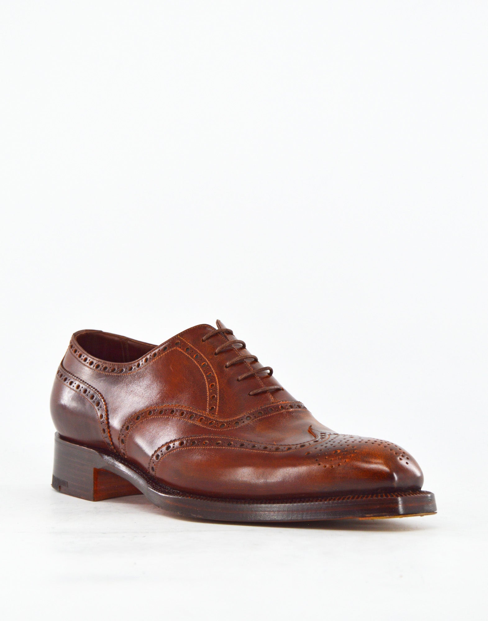 ZINTALA Club Brogue Oxford in Pelle Marrone