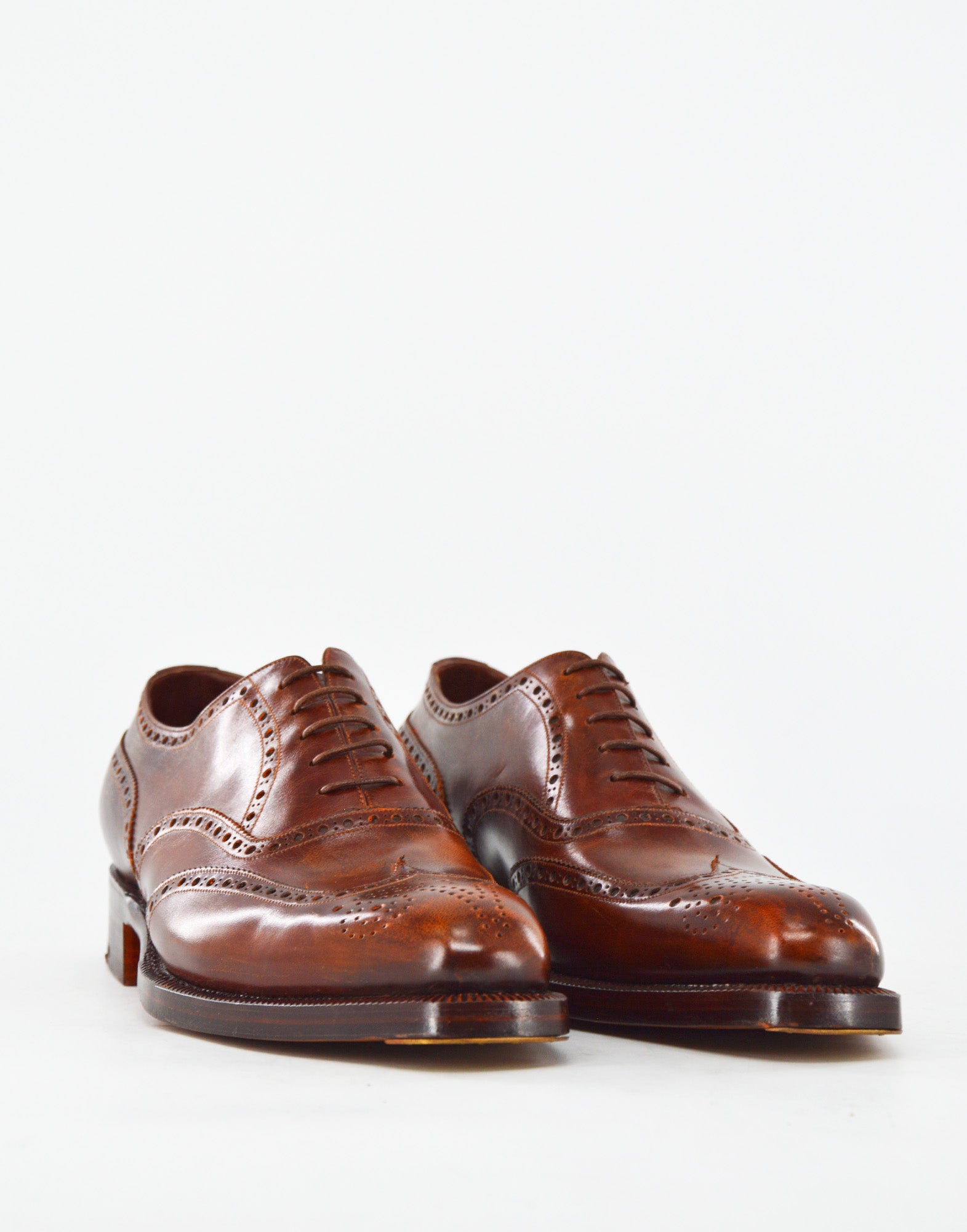 ZINTALA Club Brogue Oxford in Pelle Marrone