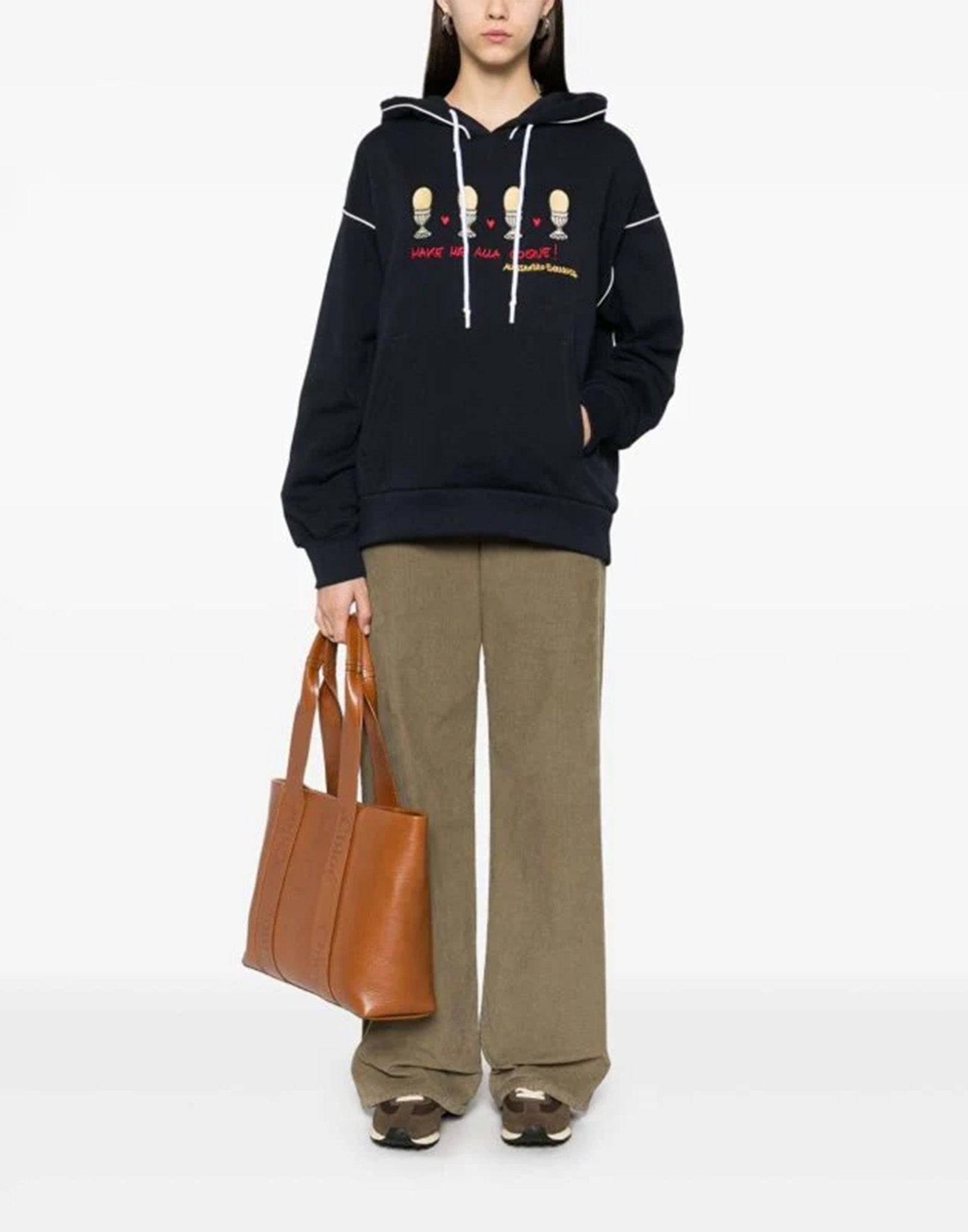 ALESSANDRO ENRIQUEZ Felpa con Cappuccio Ricamata Blu