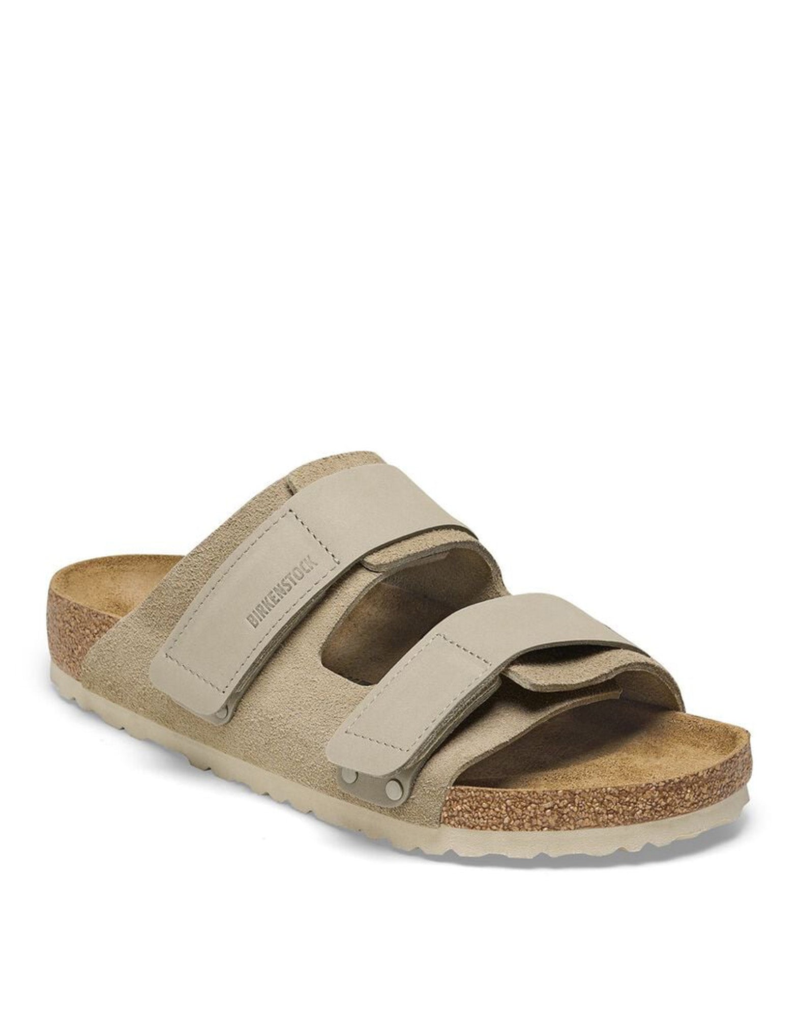 BIRKENSTOCK Sandali Uji in Nubuck e Pelle Scamosciata Taupe