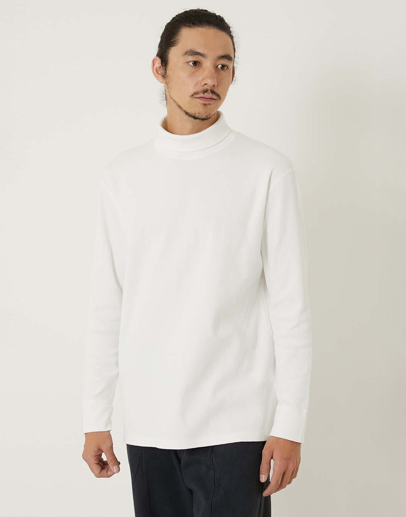 BLUE BLUE JAPAN T-shirt a Collo Alto in Jersey a Coste Natural