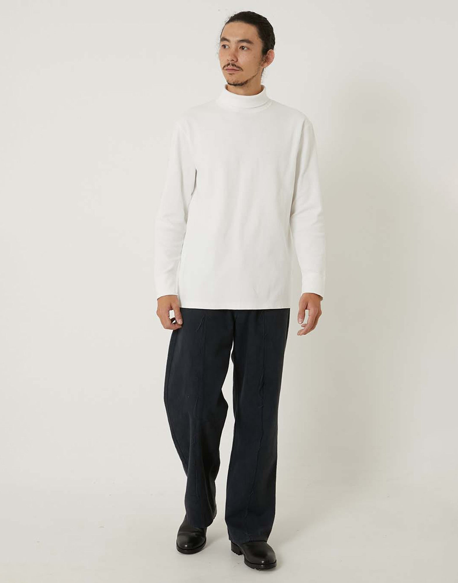 BLUE BLUE JAPAN T-shirt a Collo Alto in Jersey a Coste Natural