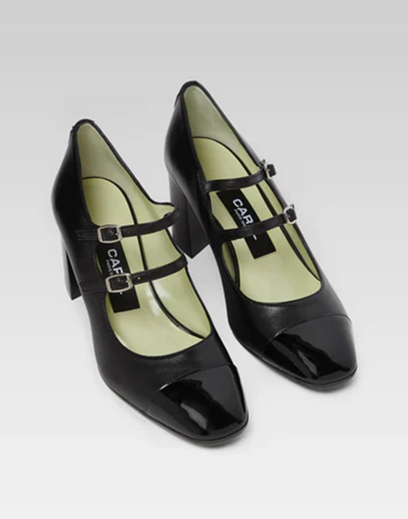 CAREL Mary Jane Cherry in Pelle Nera e Vernice