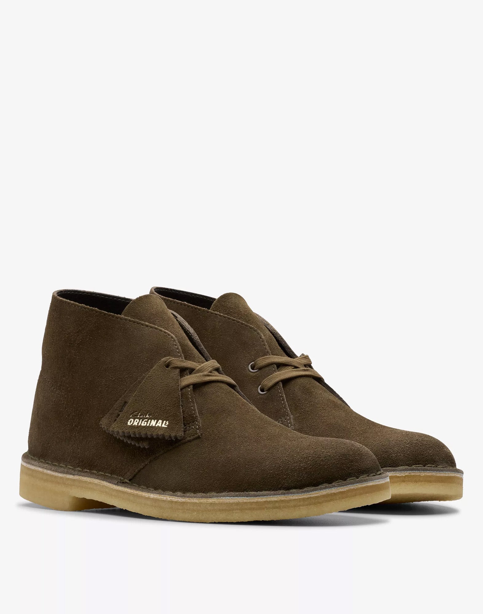 CLARKS Polacchine Desert Boot in Pelle Scamosciata Dark Khaki