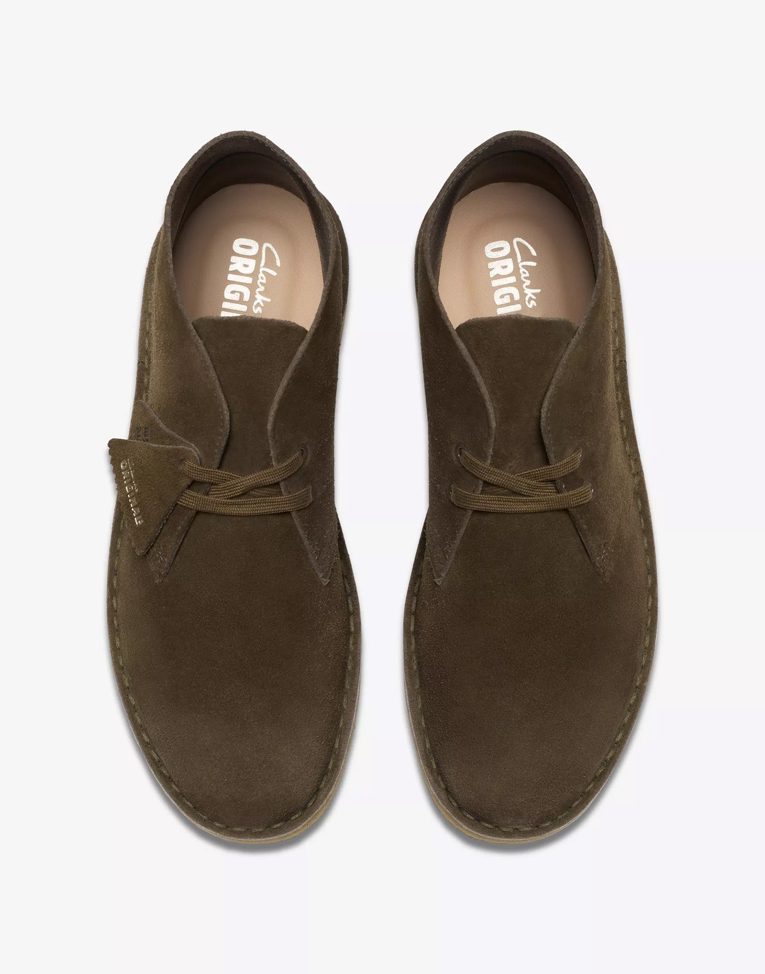 CLARKS Polacchine Desert Boot in Pelle Scamosciata Dark Khaki