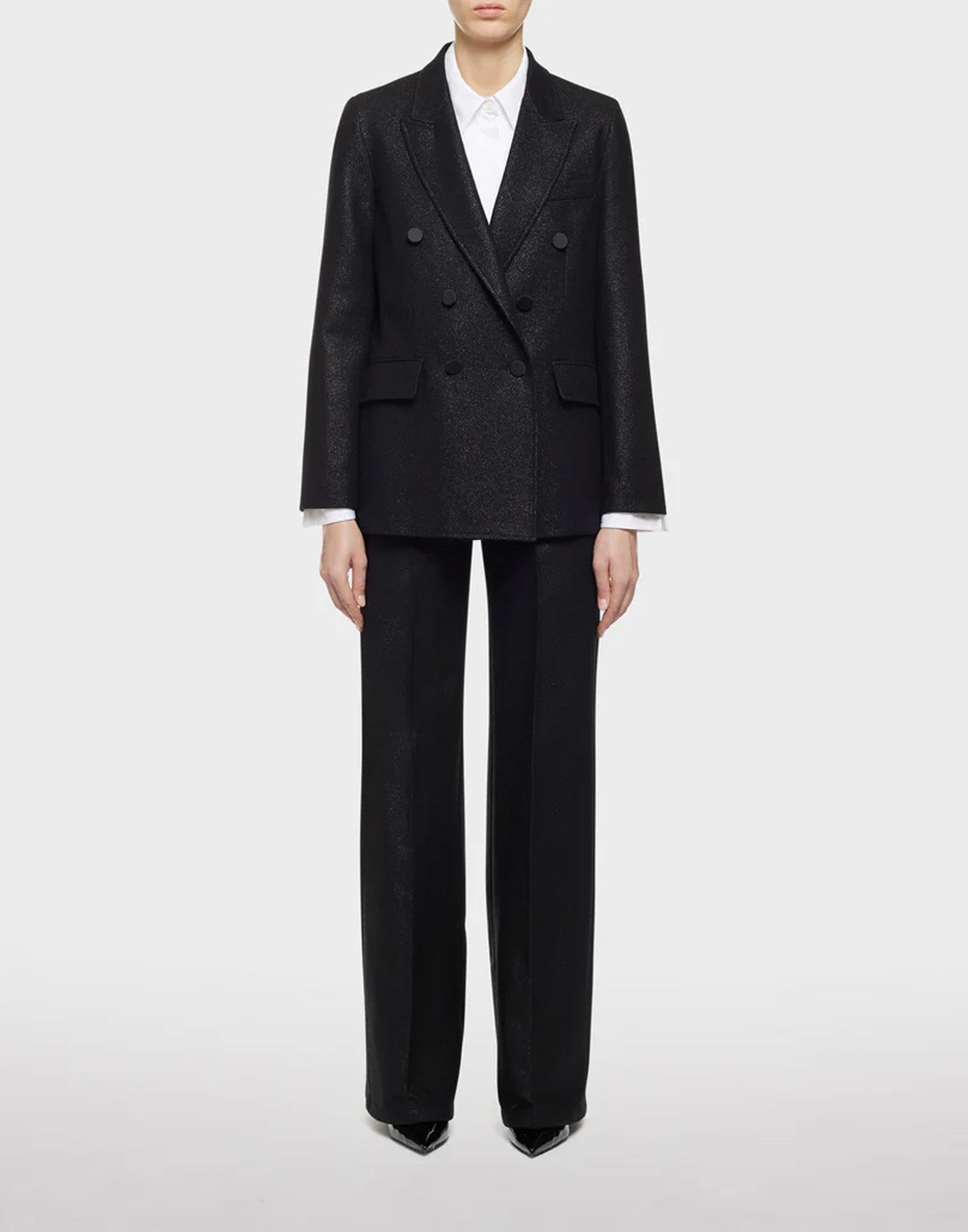 DEPARTMENT FIVE Pantalone a Palazzo Misa in Lana Lurex Nero