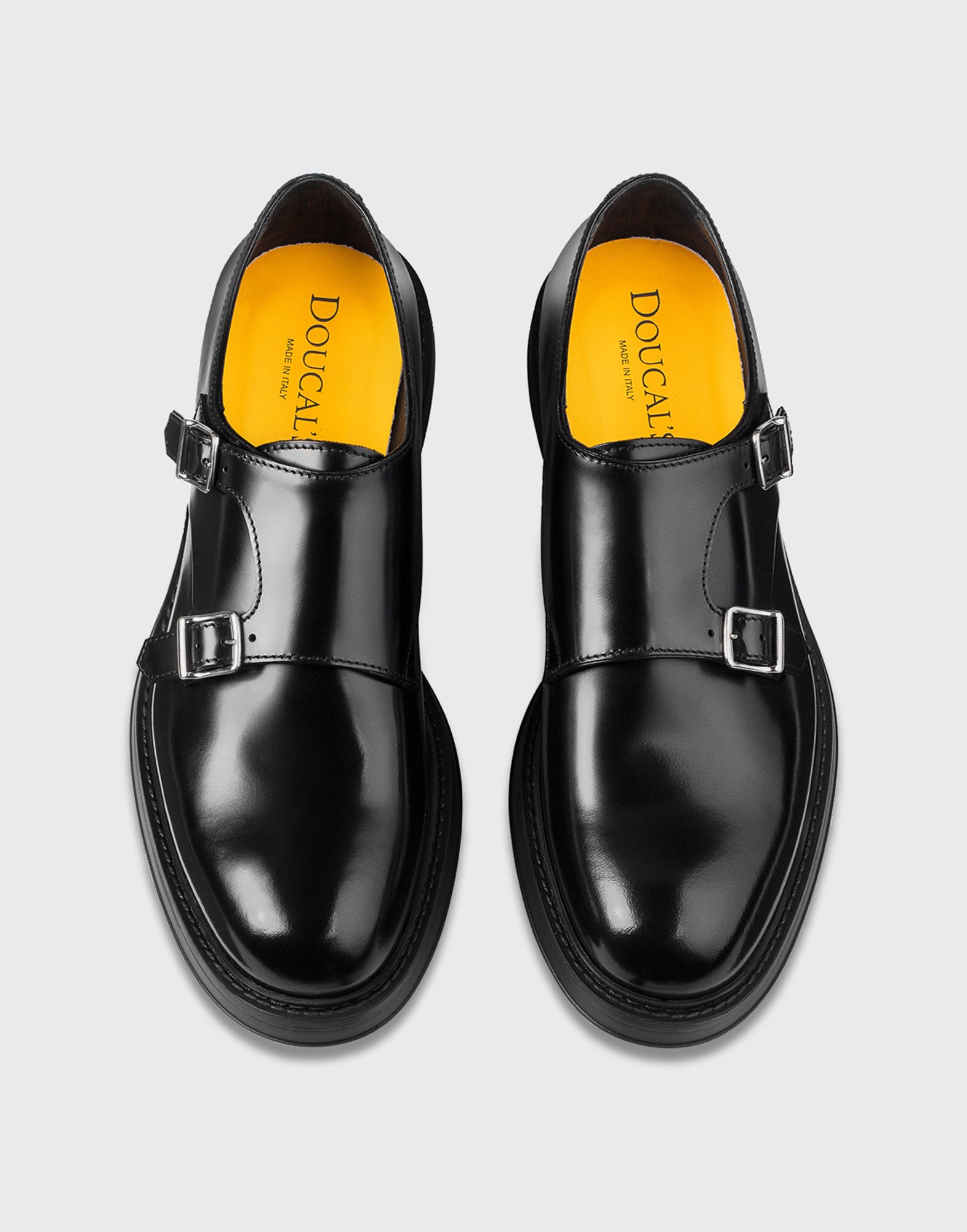 DOUCAL'S Doppia Fibbia in Pelle Nera