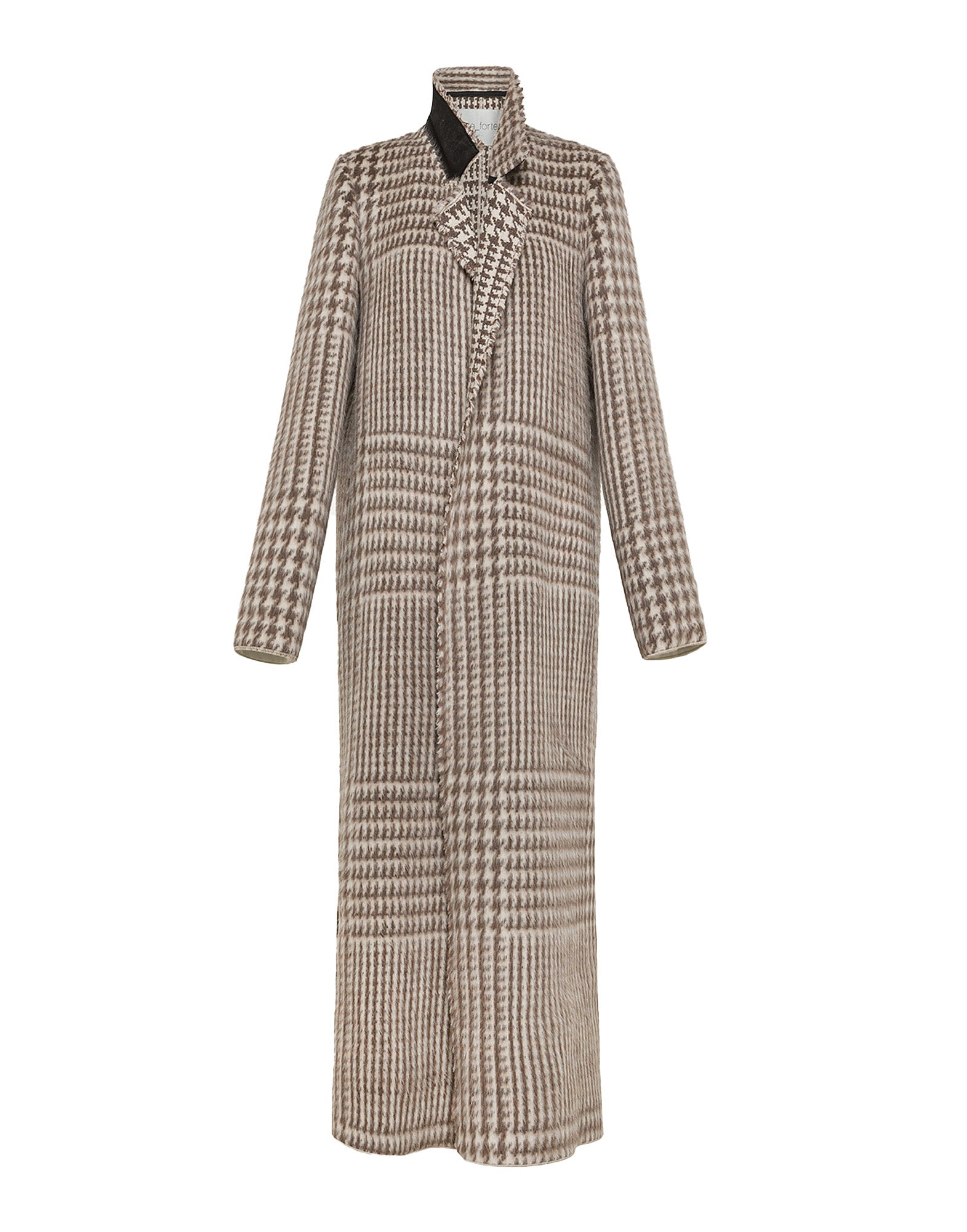 FORTE FORTE Cappotto Lungo in Alpaca a Check