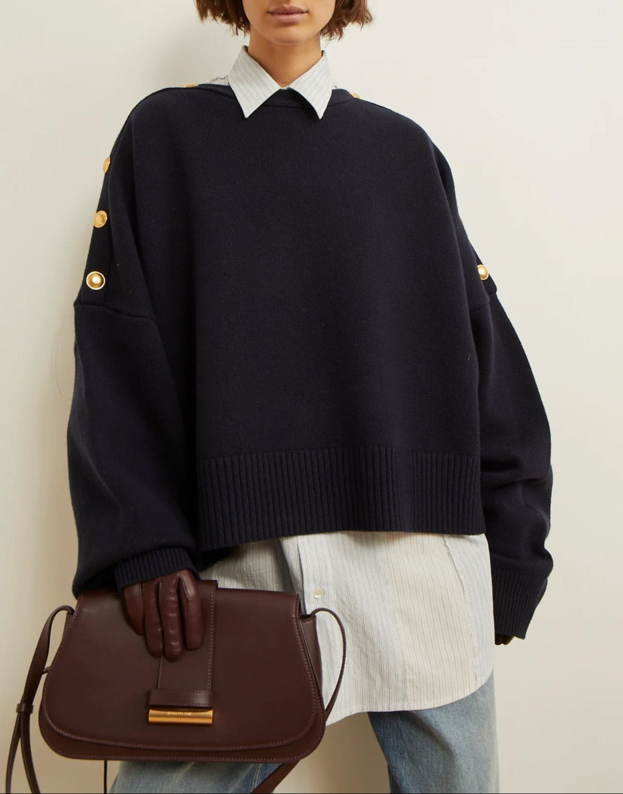 LAURENCE BRAS Maglione Caban Blu Navy