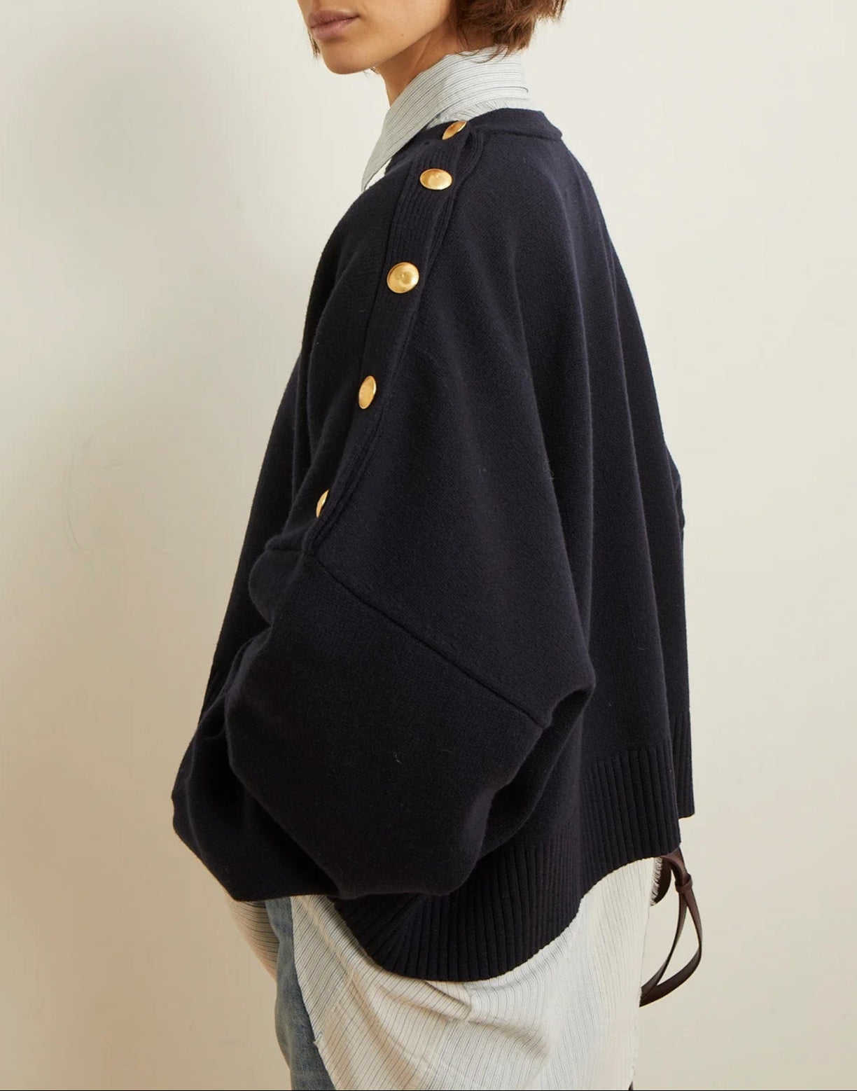 LAURENCE BRAS Maglione Caban Blu Navy