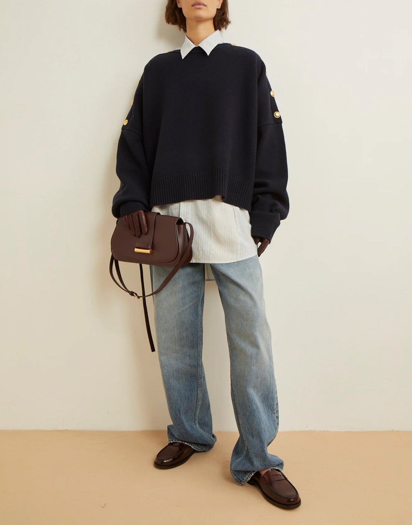 LAURENCE BRAS Maglione Caban Blu Navy