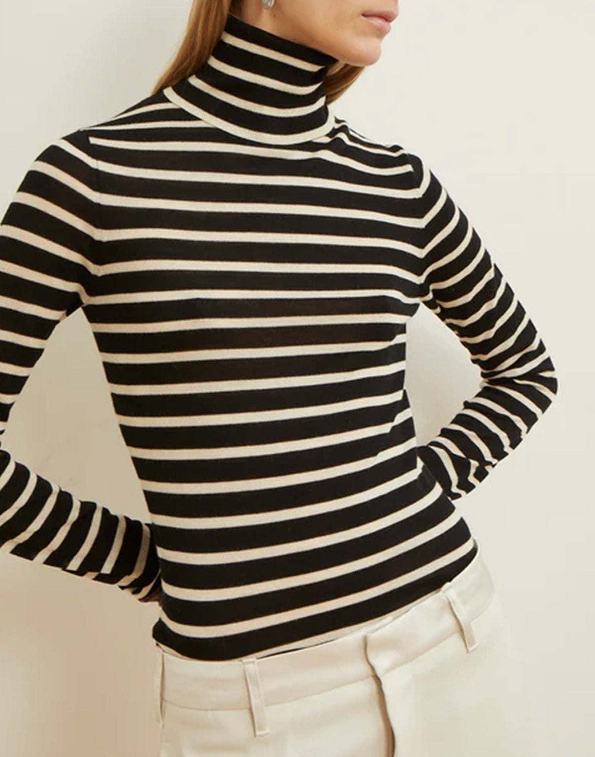 LAURENCE BRAS Maglione Dolcevita Rigato