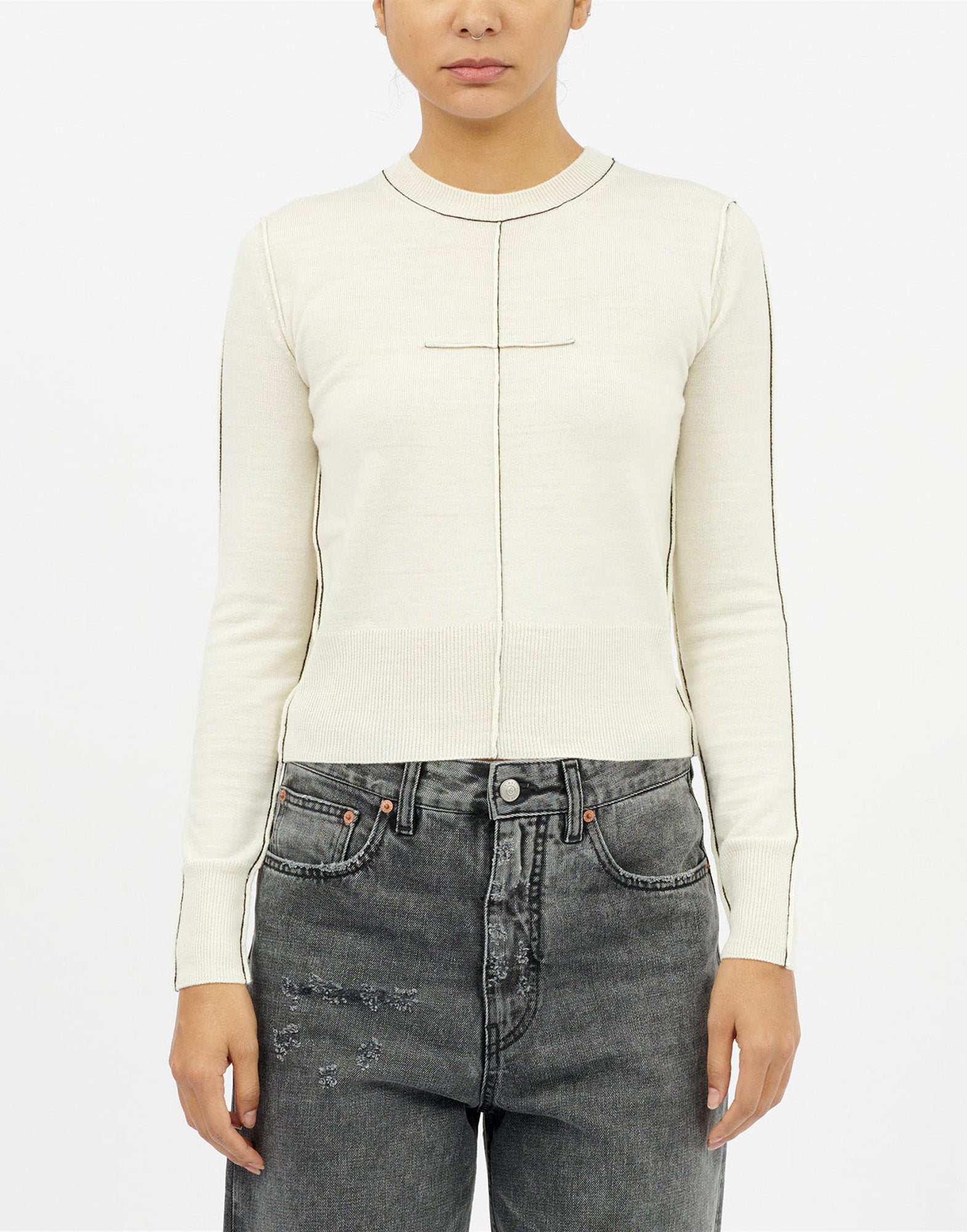 MM6 MAISON MARGIELA Maglione Corto Off White