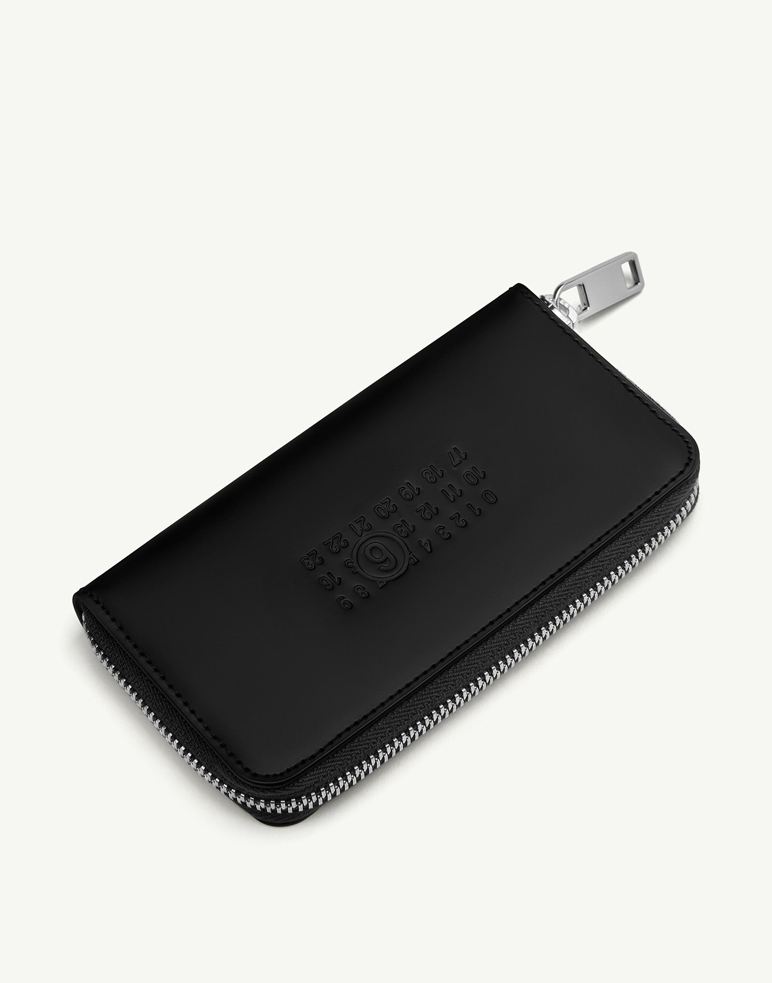 MM6 MAISON MARGIELA Portafoglio Numeric con Zip in Pelle Black