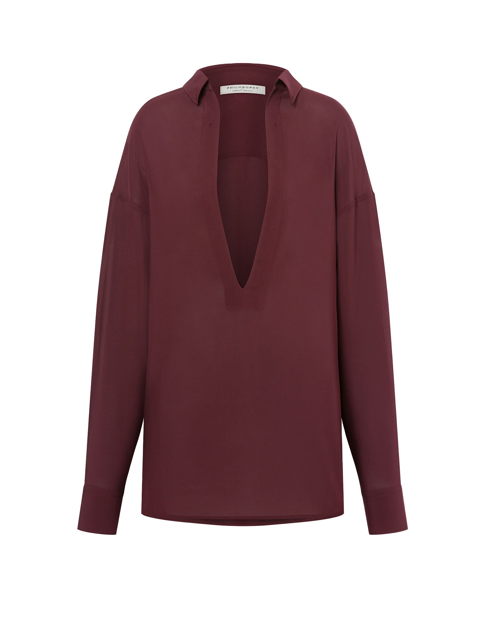 PHILOSOPHY Blusa in Georgette Stretch Bordeaux
