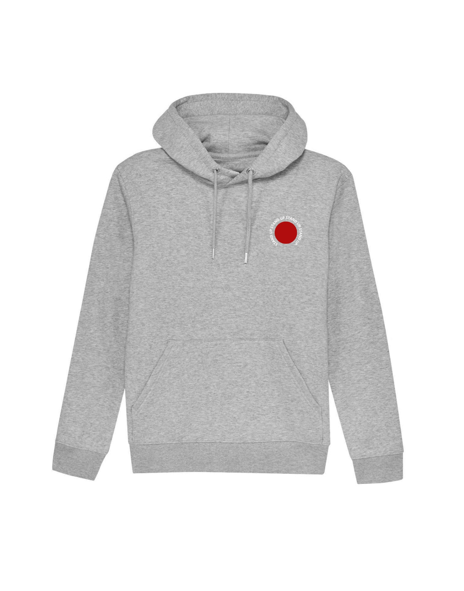 STAND UP Felpa con Cappuccio Heather Grey con Stampa
