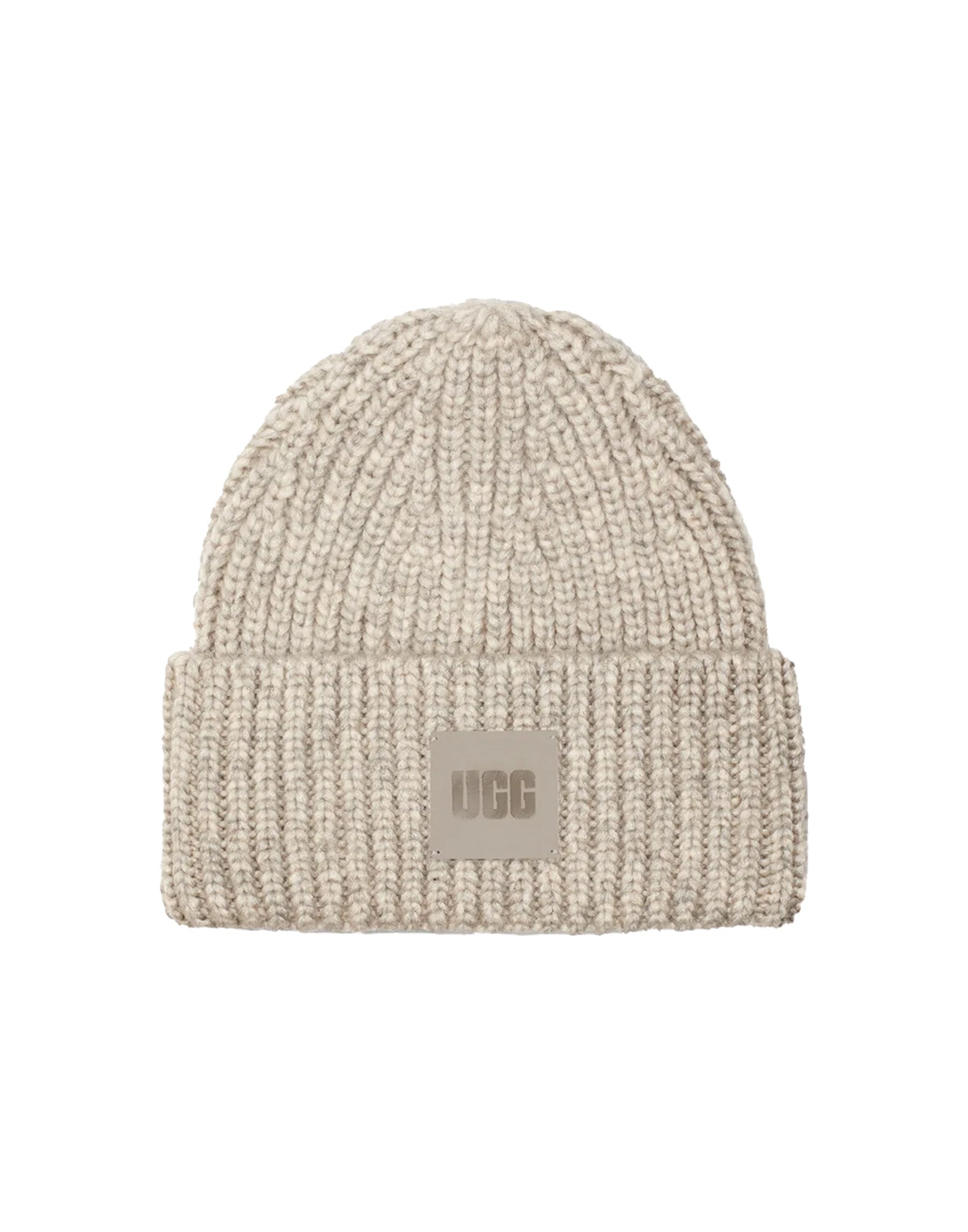 UGG Berretto a Coste in Maglia Gossa Light Grey