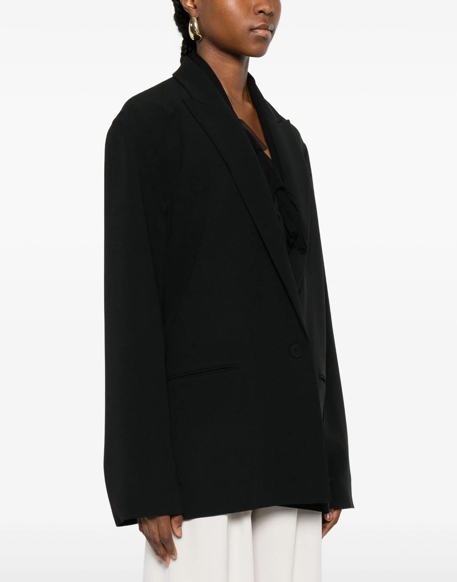 ALBERTA FERRETTI Giacca Monopetto in Cady Nero