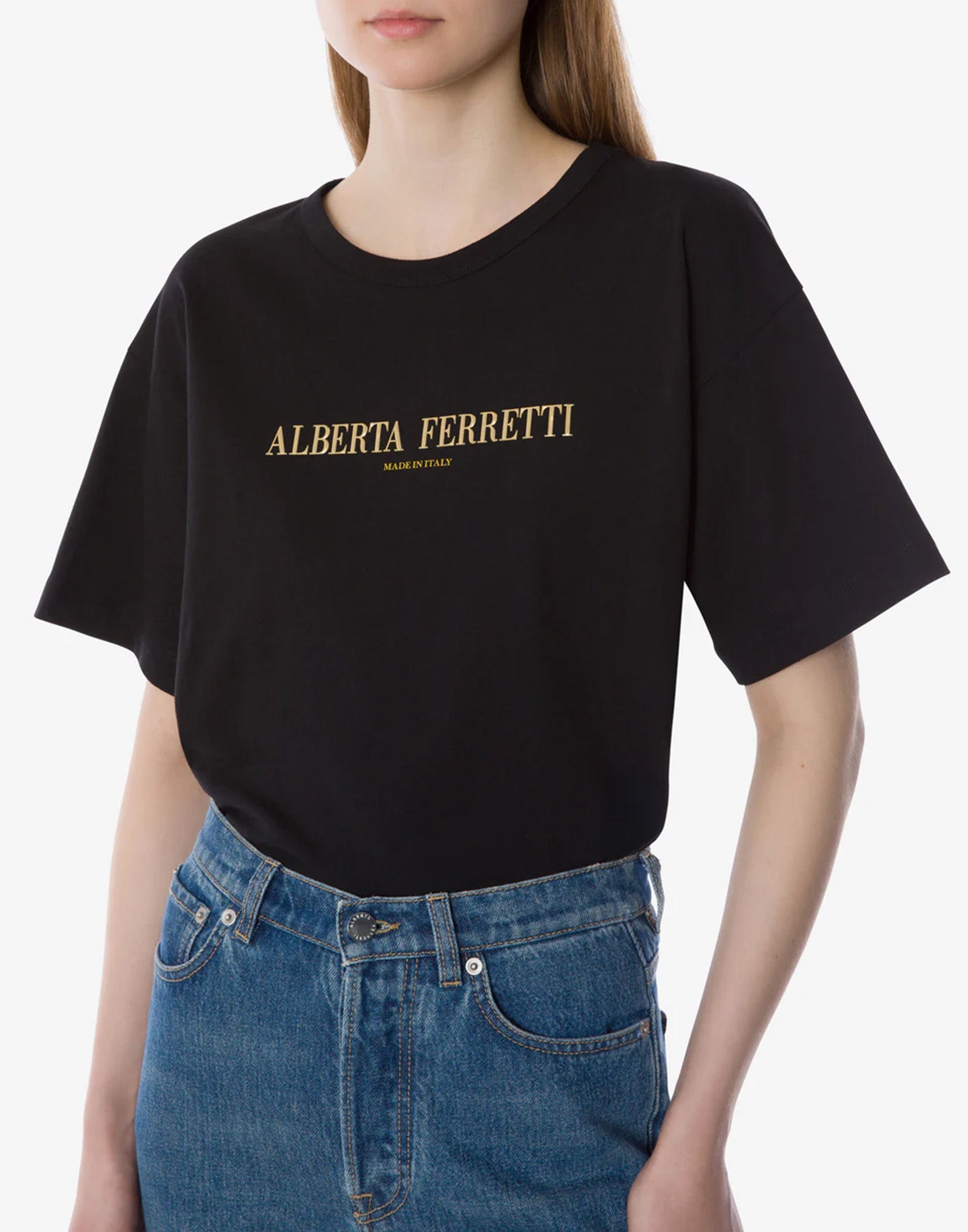 ALBERTA FERRETTI T-shirt Boxy in Jersey con Logo
Nera