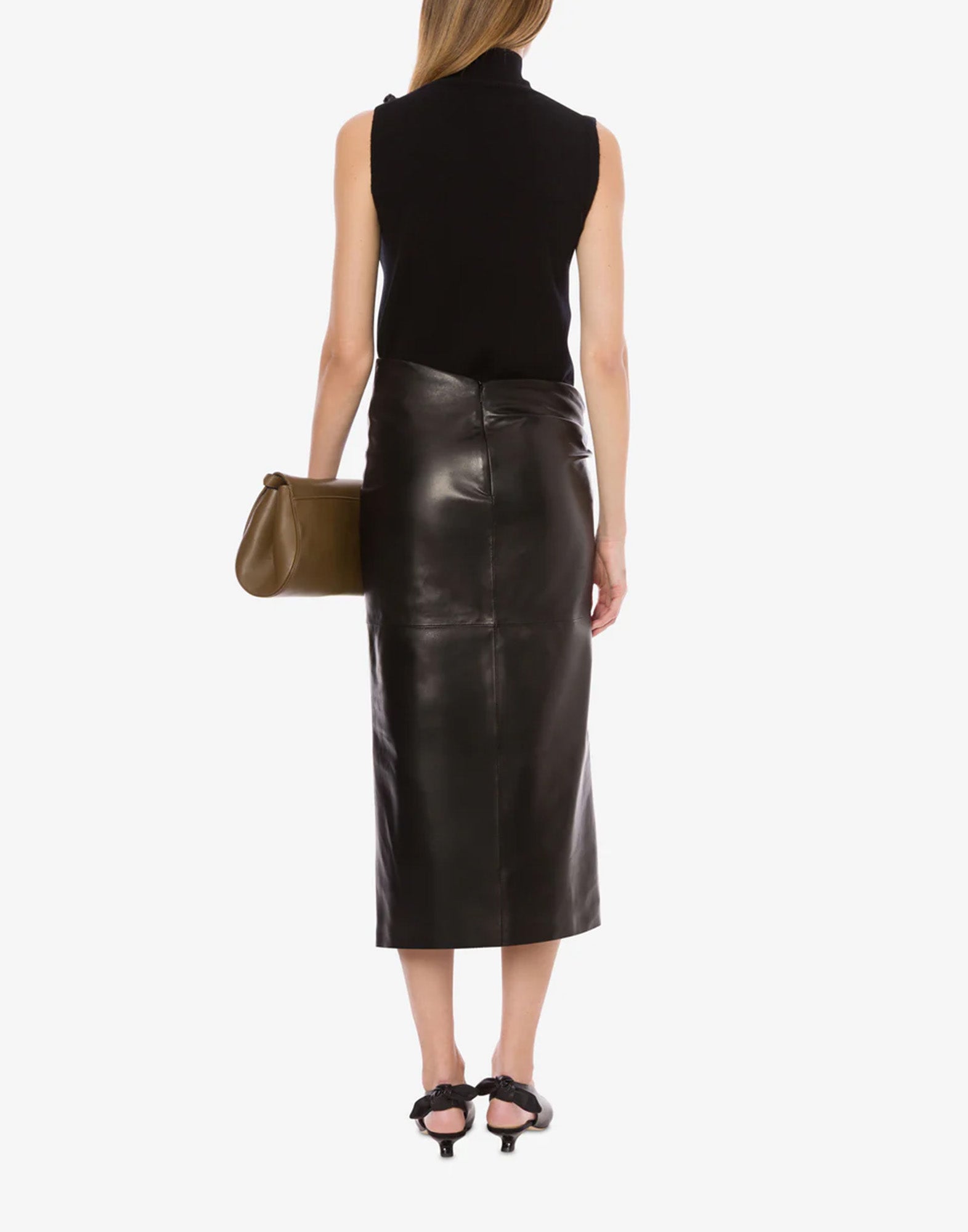 ALBERTA FERRETTI Top in Puro Cashmere con Spilla Piercing Nero