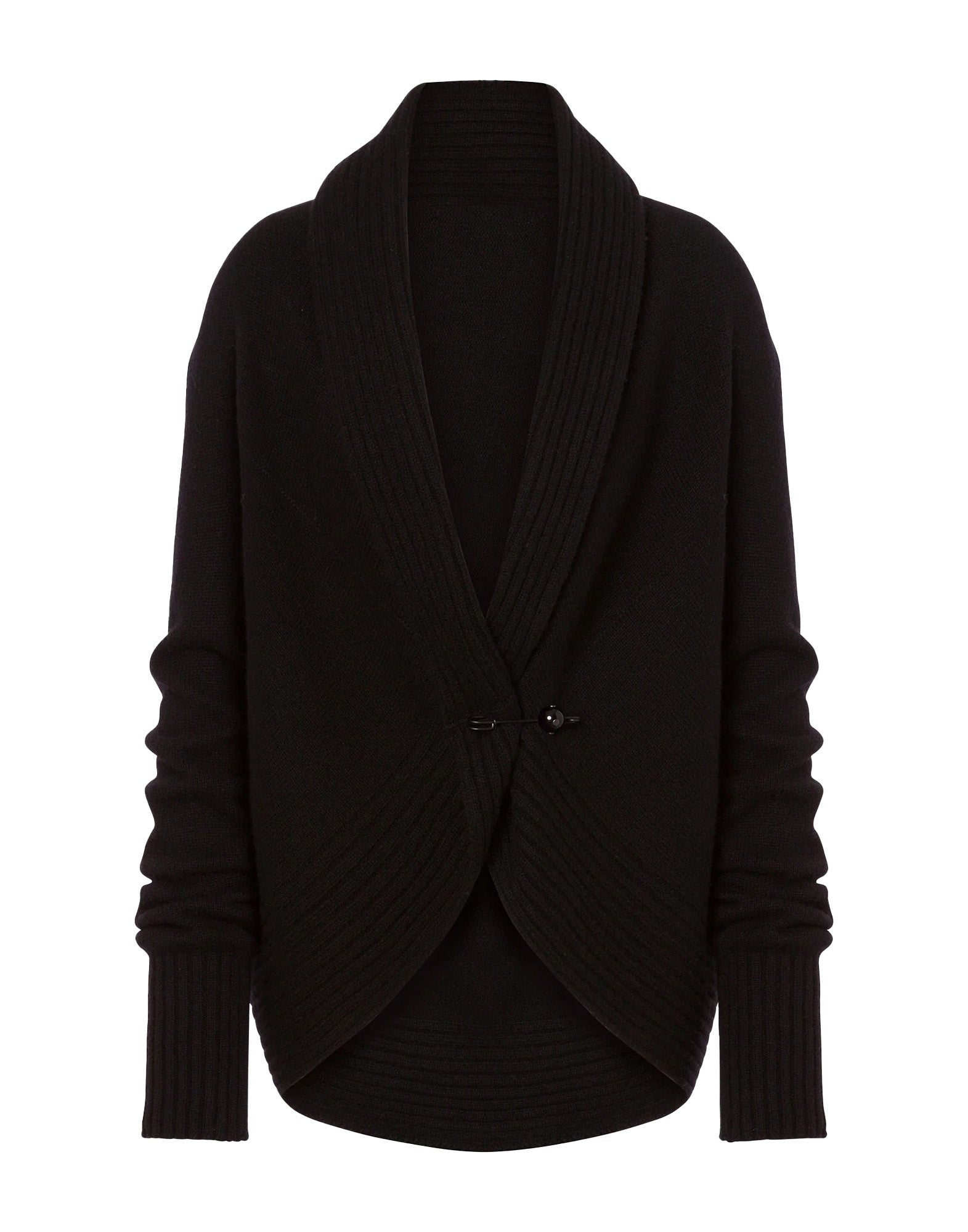 ALBERTA FERRETTI Cardigan in Lana Merino, Cashmere e Seta con Spilla Nero