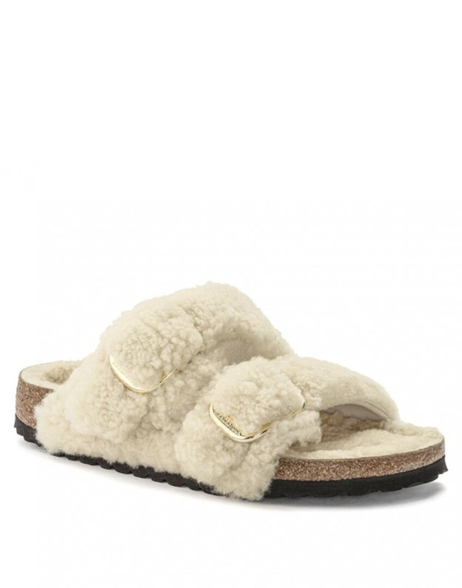 BIRKENSTOCK Arizona Big Buckle Teddy Shearling Eggshell
