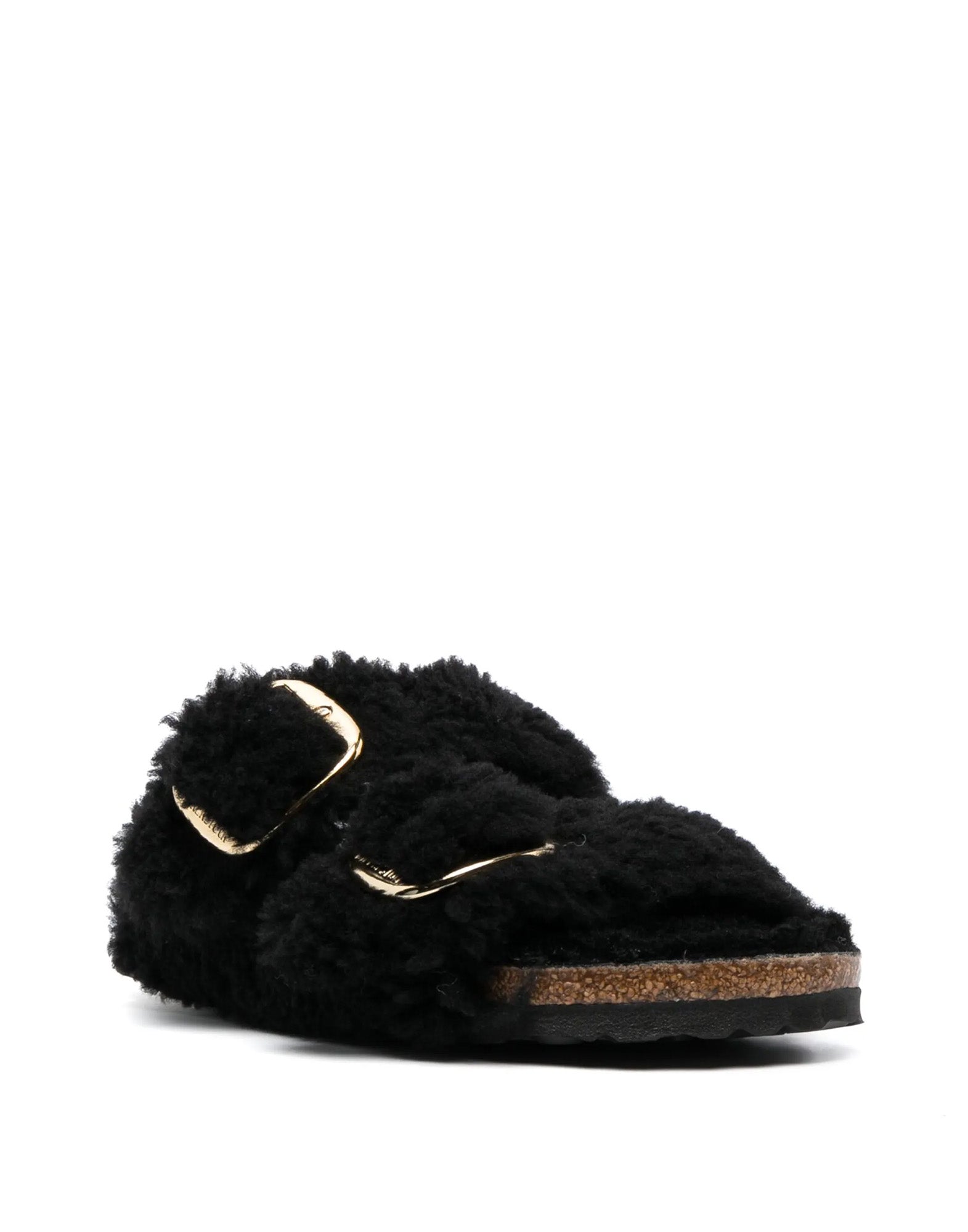 BIRKENSTOCK Arizona Big Buckle Teddy Shearling Black Gold