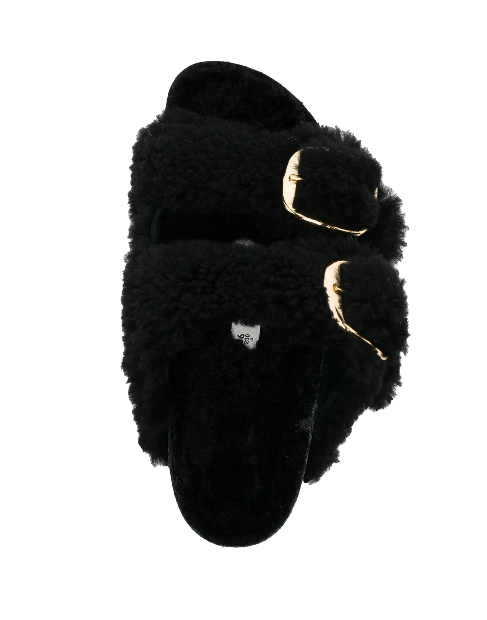 BIRKENSTOCK Arizona Big Buckle Teddy Shearling Black Gold