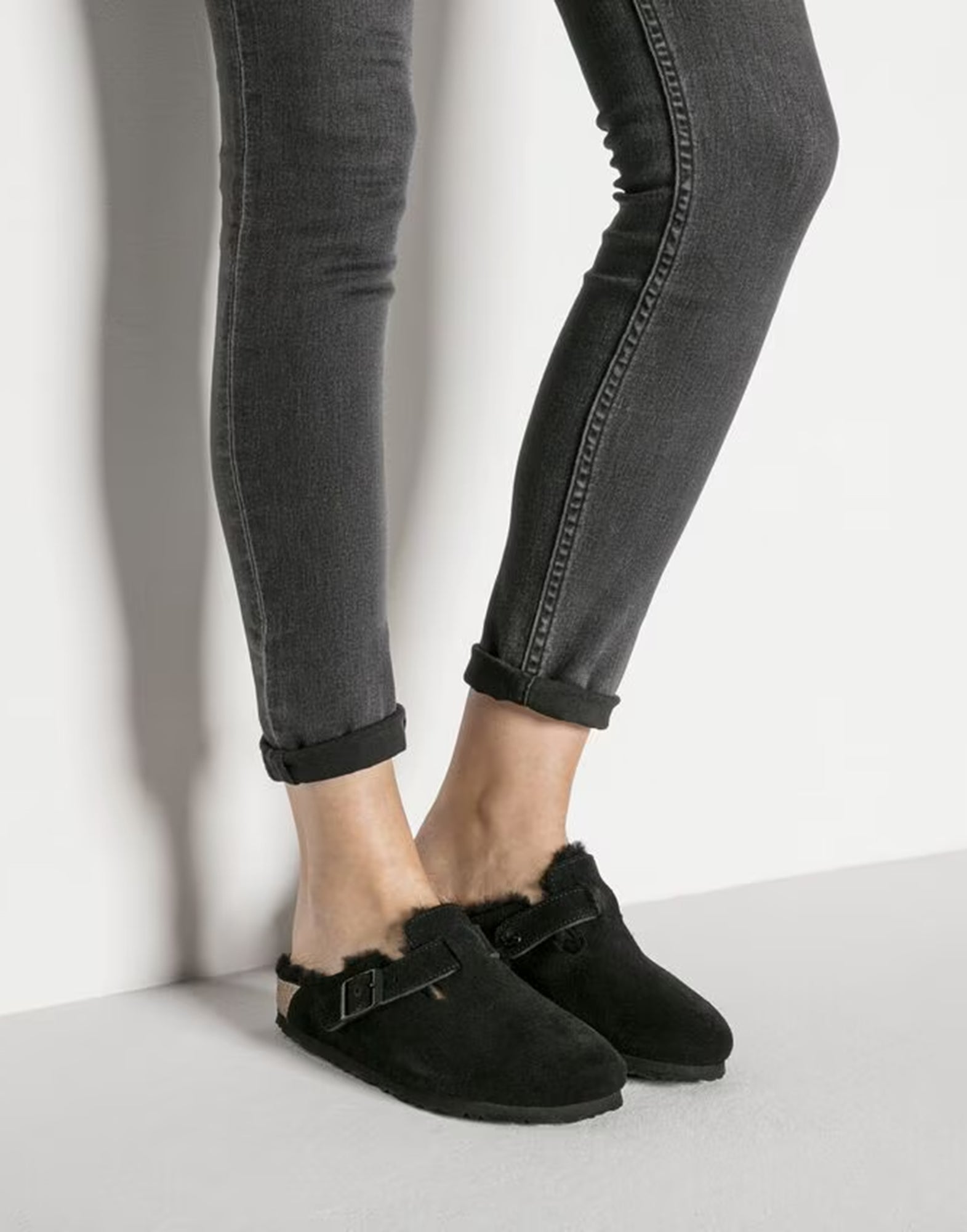 BIRKENSTOCK Boston Shearling Scamosciato Black