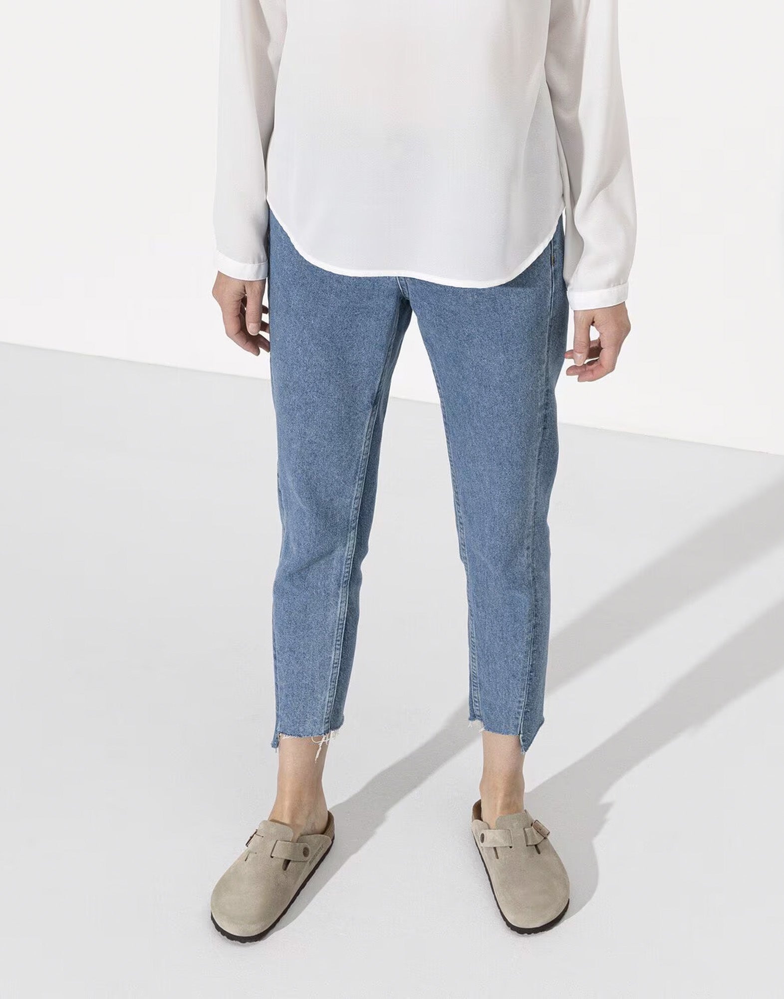 BIRKENSTOCK Boston SFB in Pelle Scamosciata Taupe