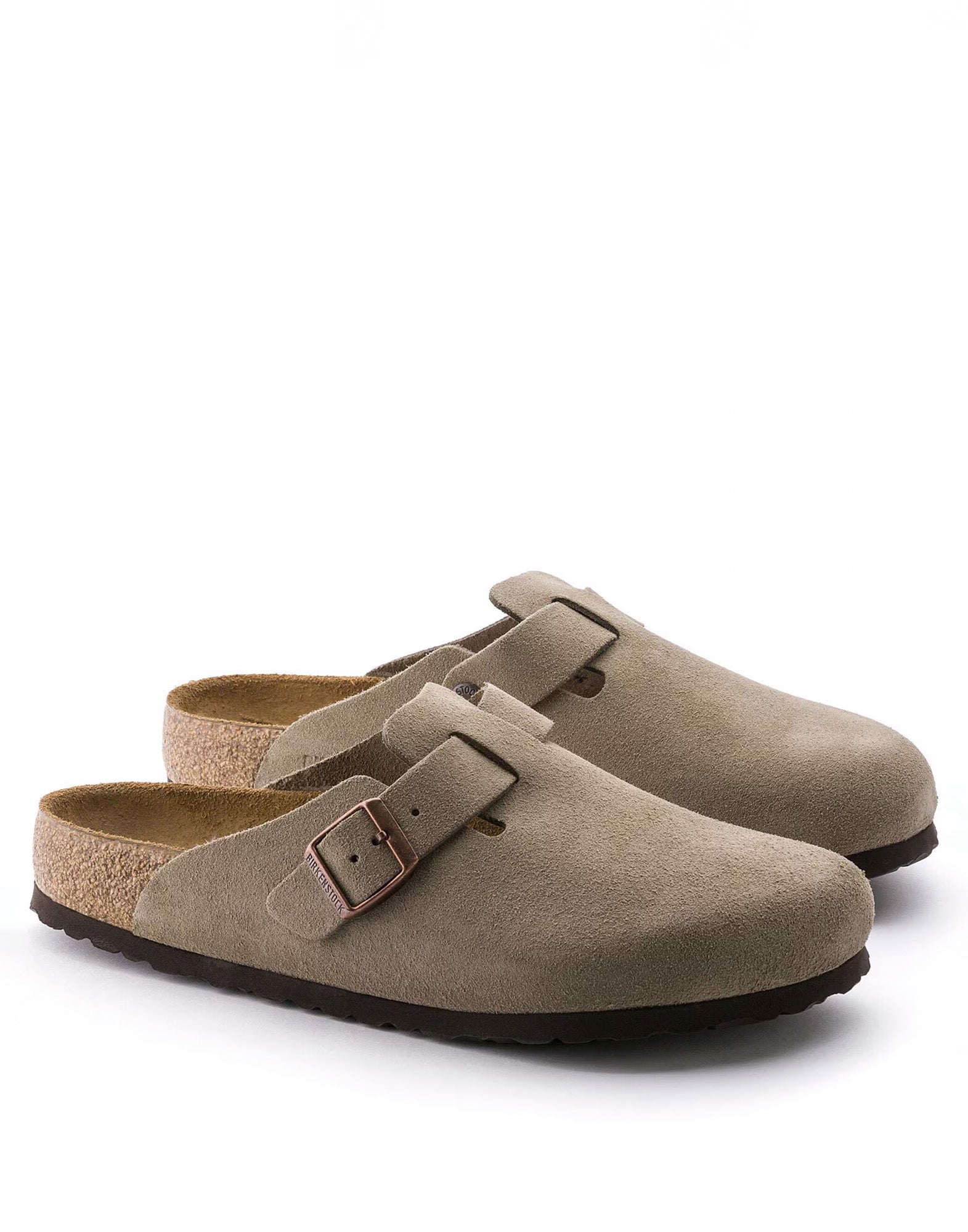 BIRKENSTOCK Boston SFB in Pelle Scamosciata Taupe
