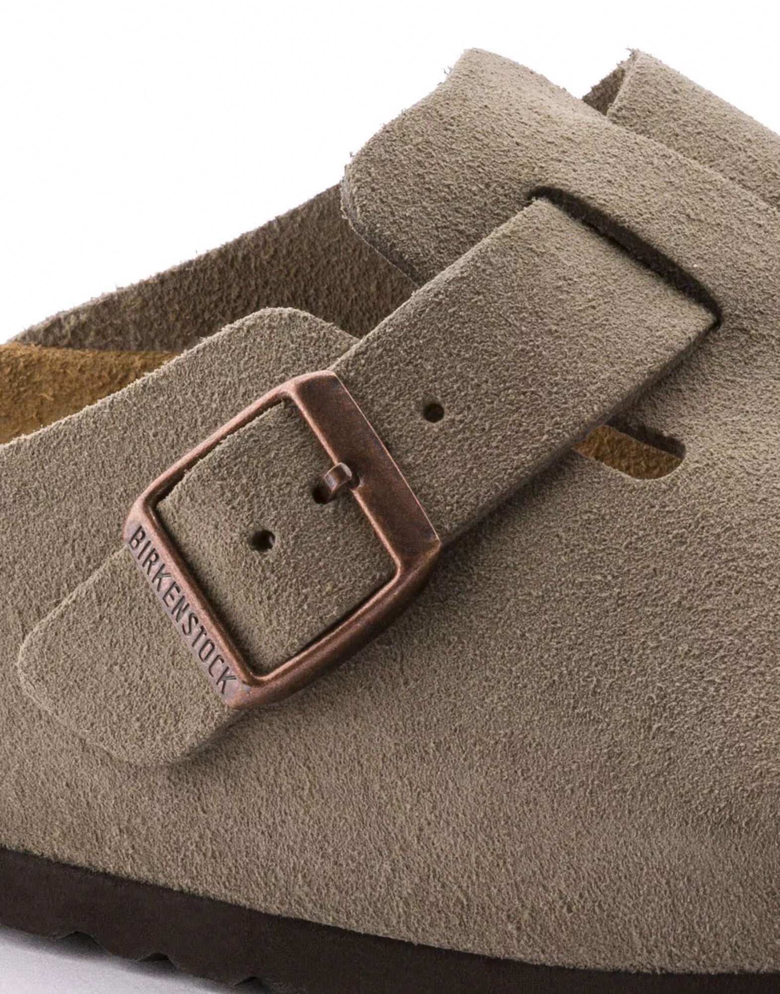 BIRKENSTOCK Boston SFB in Pelle Scamosciata Taupe