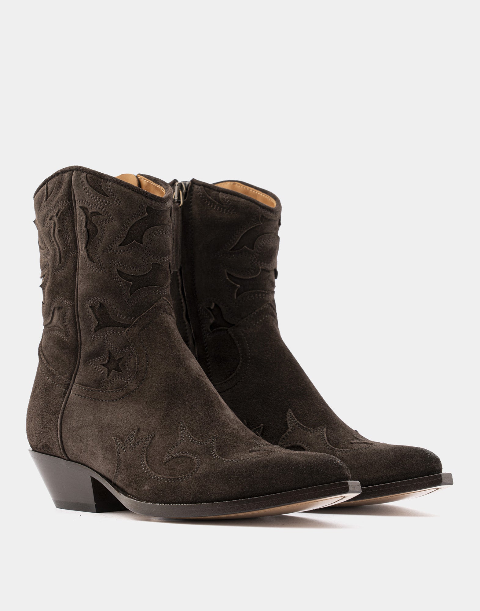 BUTTERO Stivaletti Texani Flee in Suede Moka