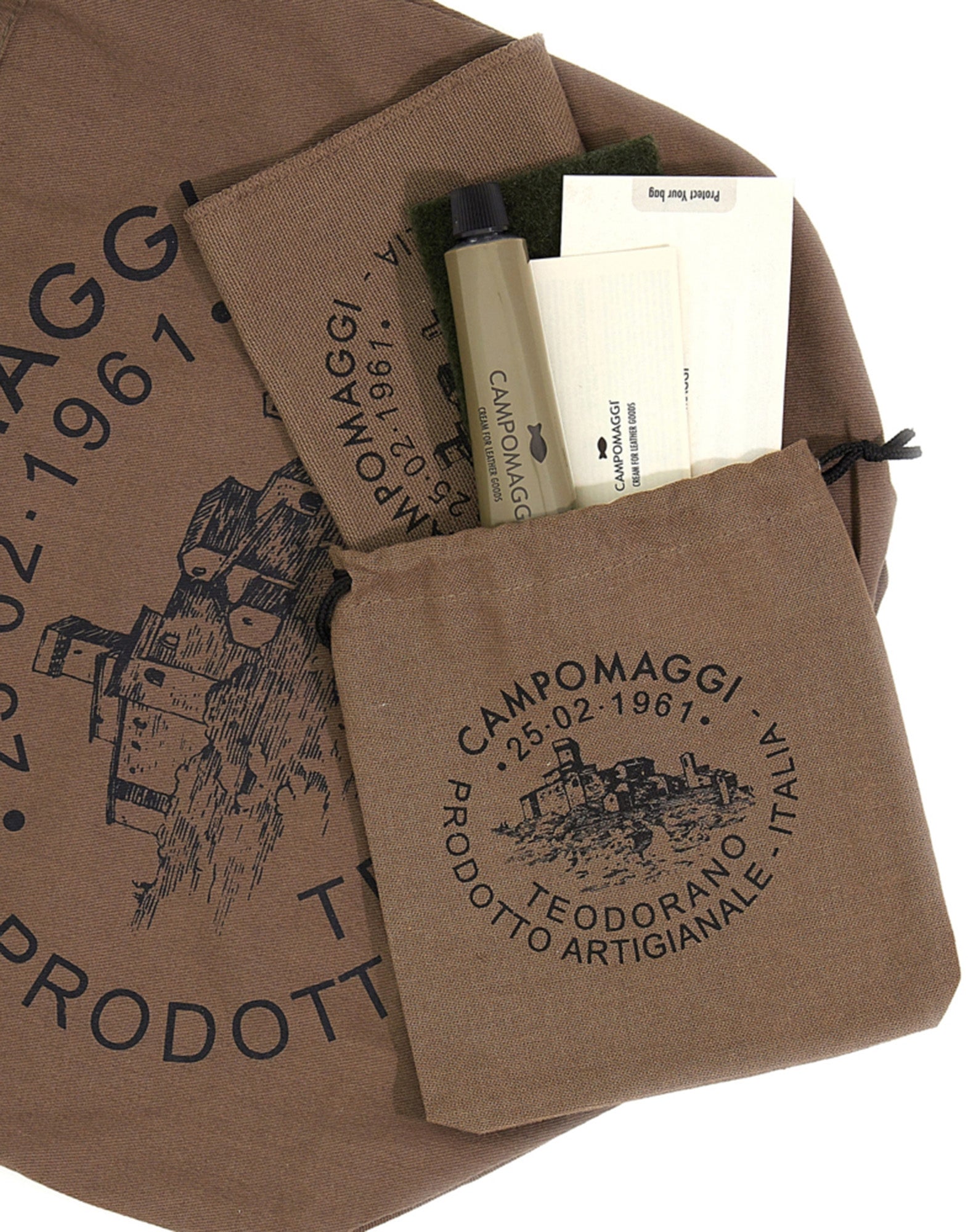 CAMPOMAGGI Camera Bag in Pelle con Borchie e Strass Cemento