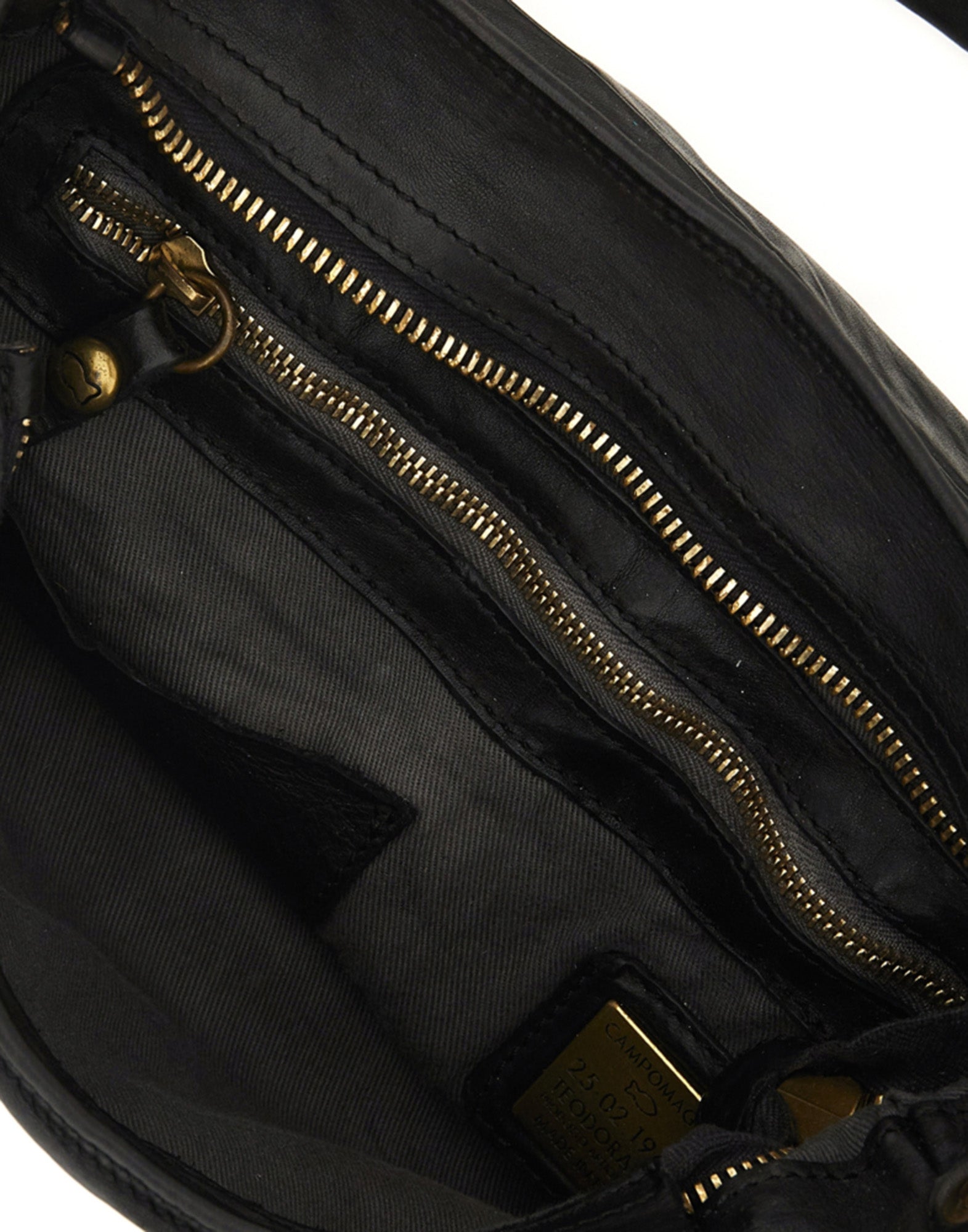 CAMPOMAGGI Borsa a Spalla in Pelle con Borchie Nera