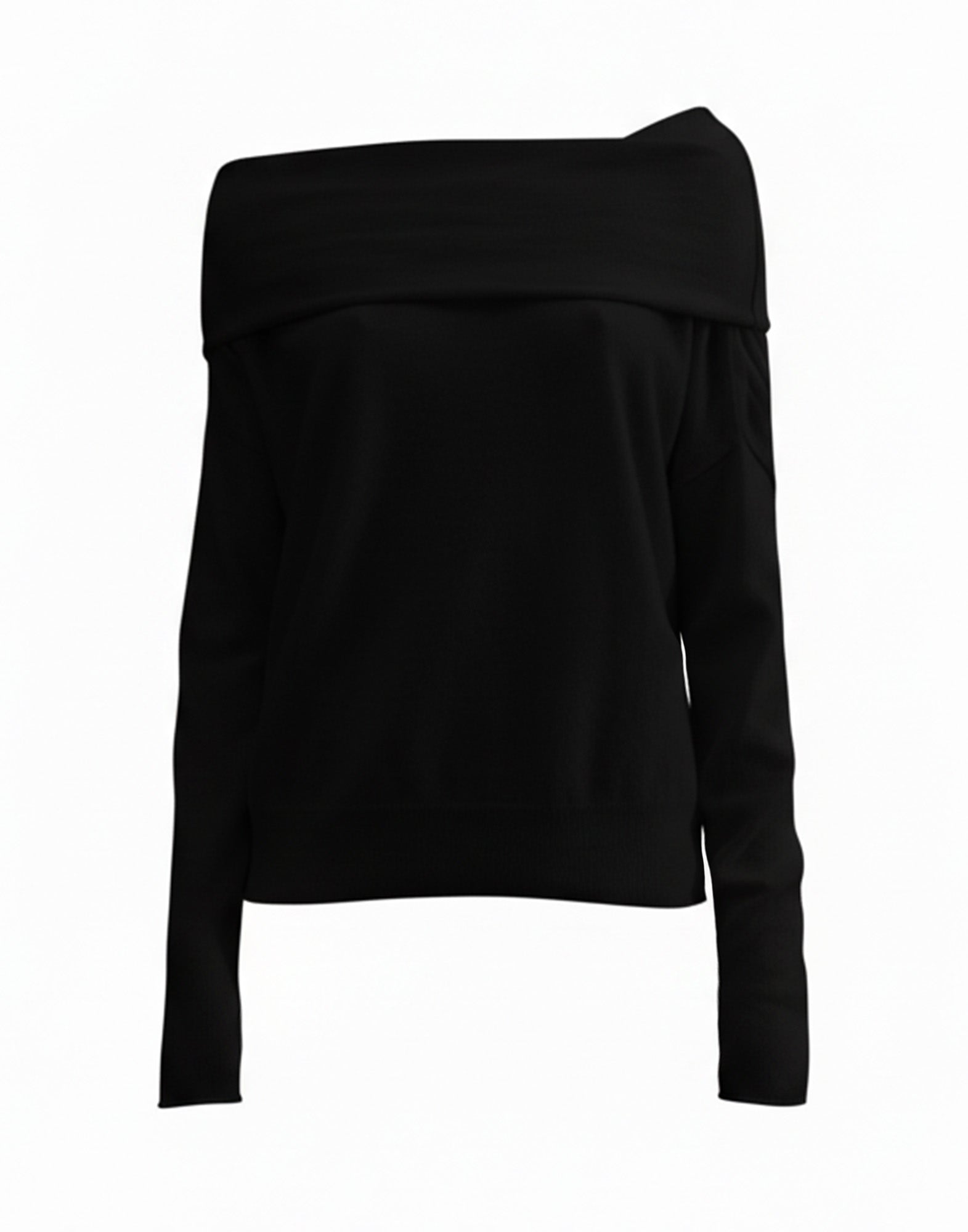 CIRCUS HOTEL Maglia in Cashmere con Scollo alla Bardot Nero