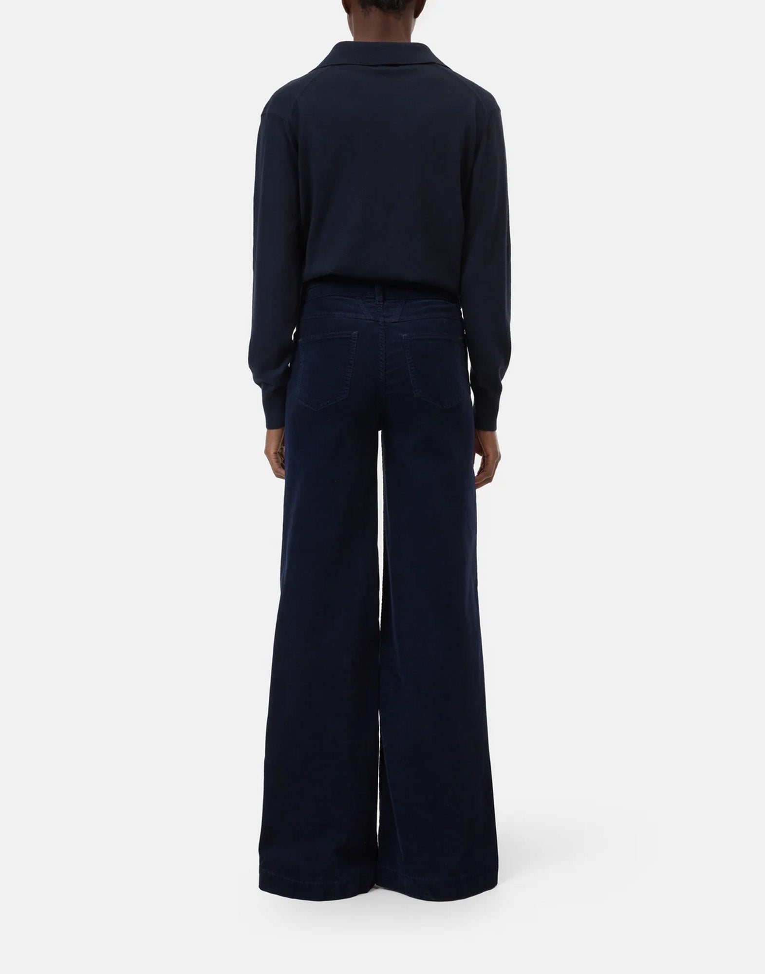 CLOSED Pantaloni Wide Glow Up in Velluto a Coste Dark Night