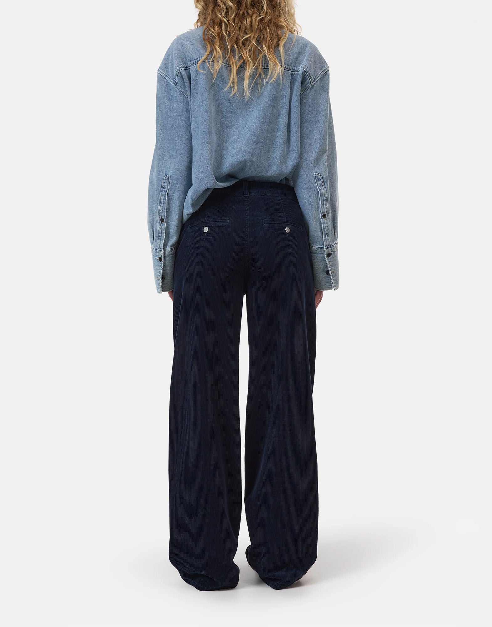 CLOSED Wide Pants Jurdy in Velluto Stretch Blu Notte