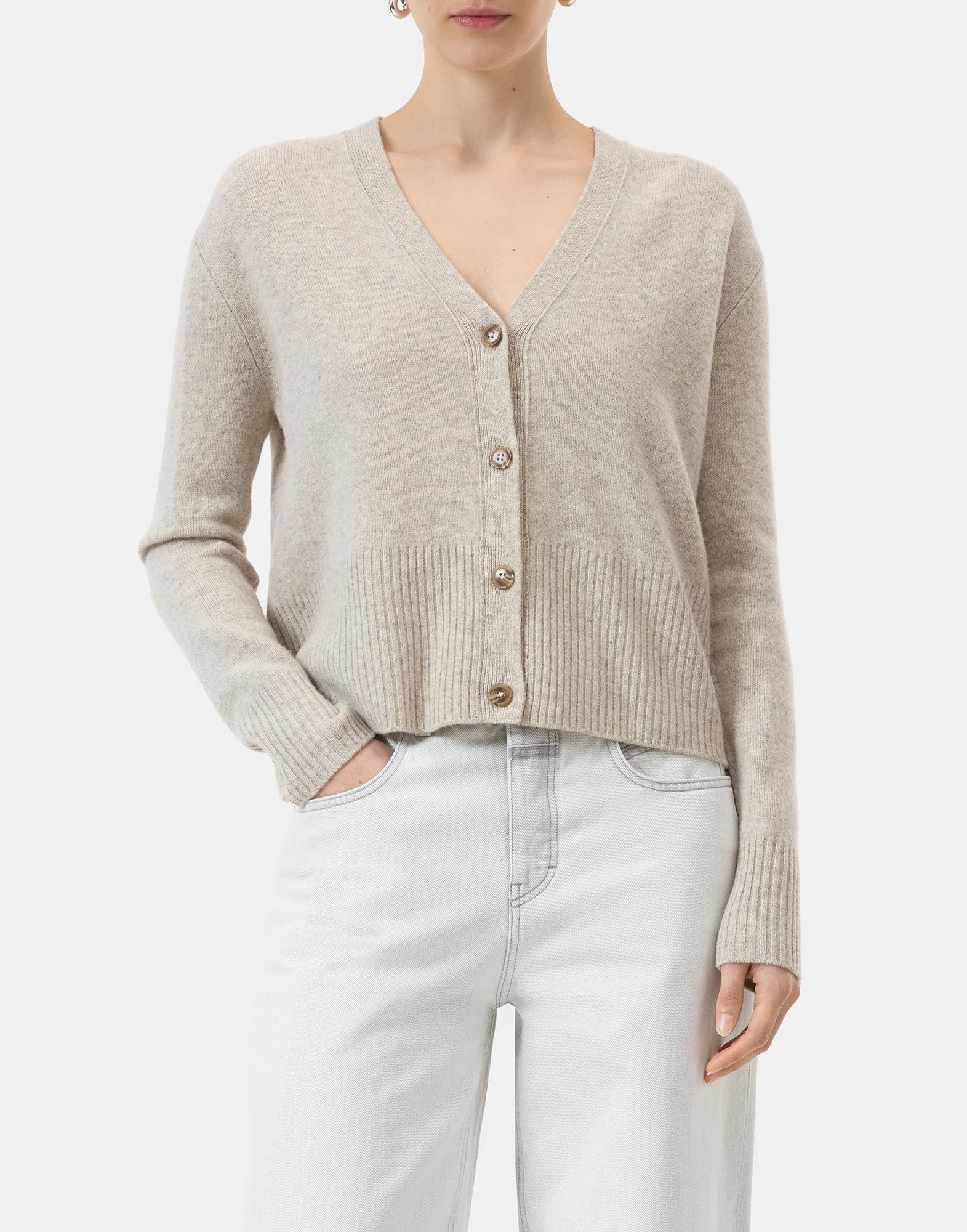 CLOSED Cardigan in Lana Merino Extra Fine Beige