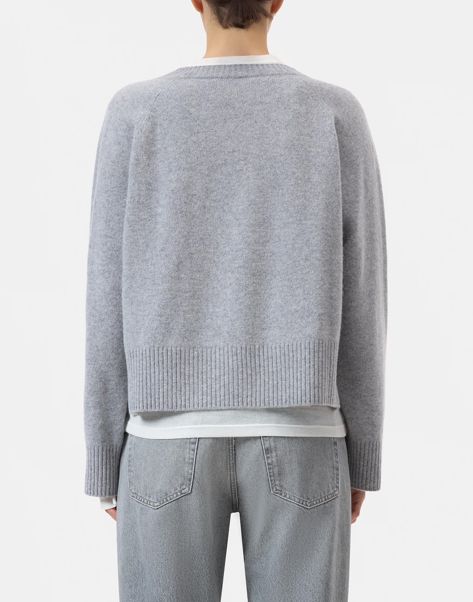 CLOSED Maglione in Lana Merino con Maniche Ampie Grigio