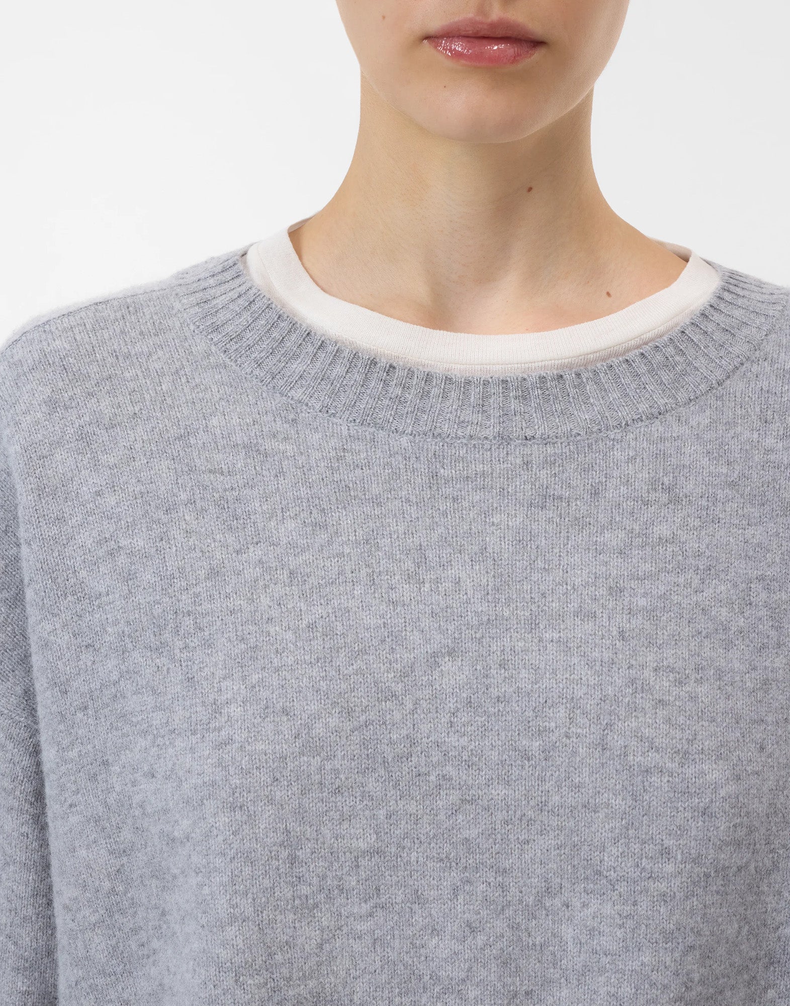 CLOSED Maglione in Lana Merino con Maniche Ampie Grigio