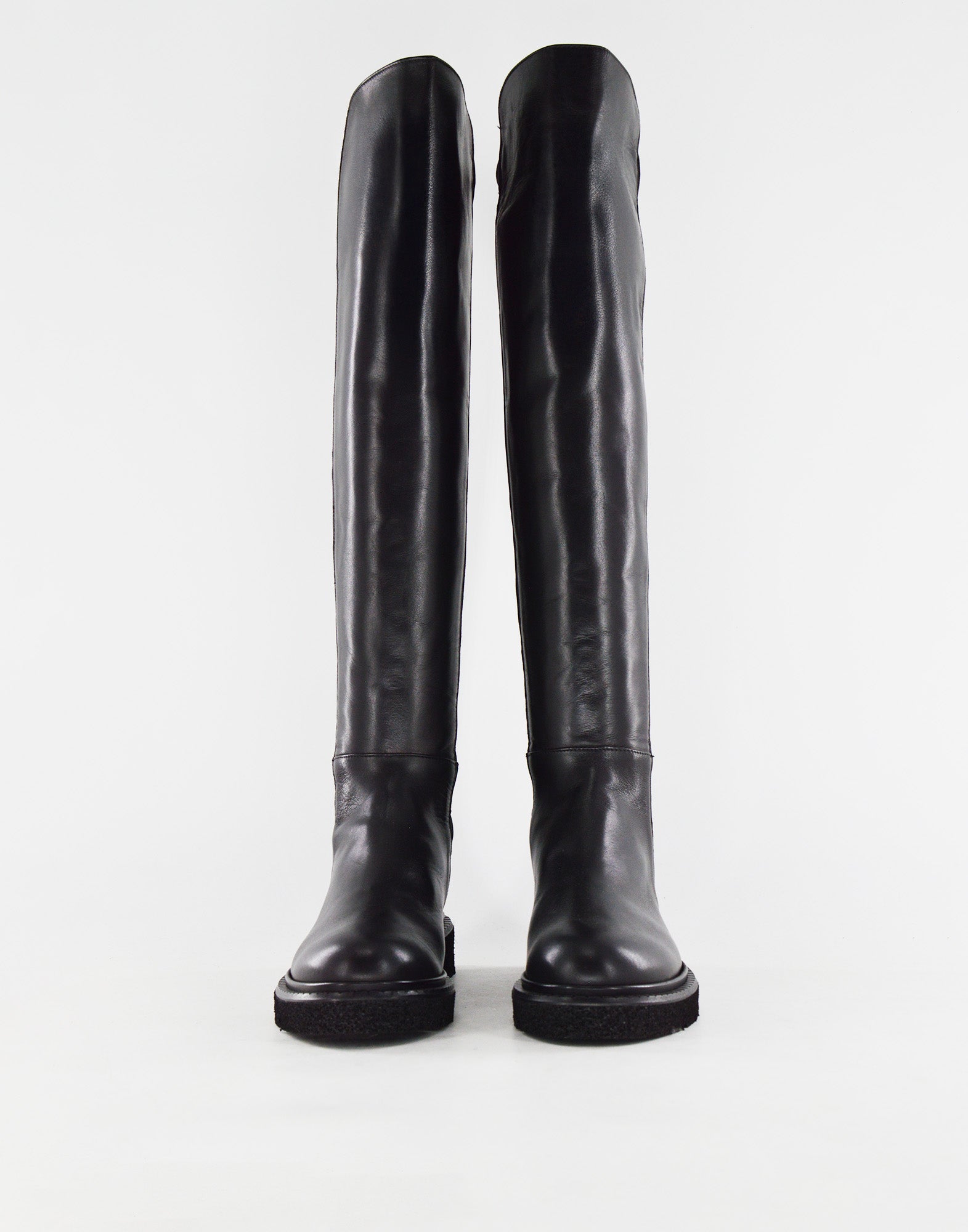 DOUUOD Stivali Alti in Nappa Nera