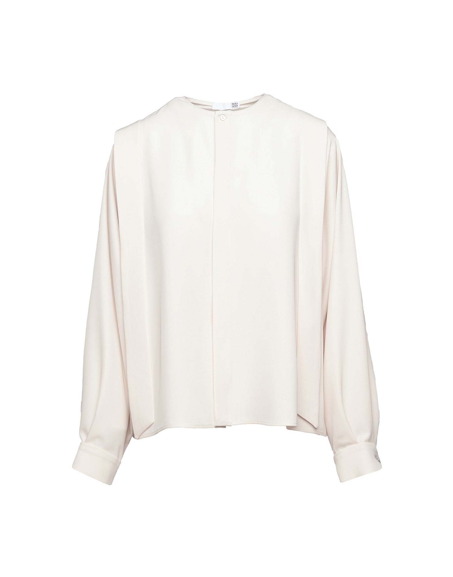 DOUUOD Camicia in Cady Fluido con Sciarpa Staccabile Vaniglia