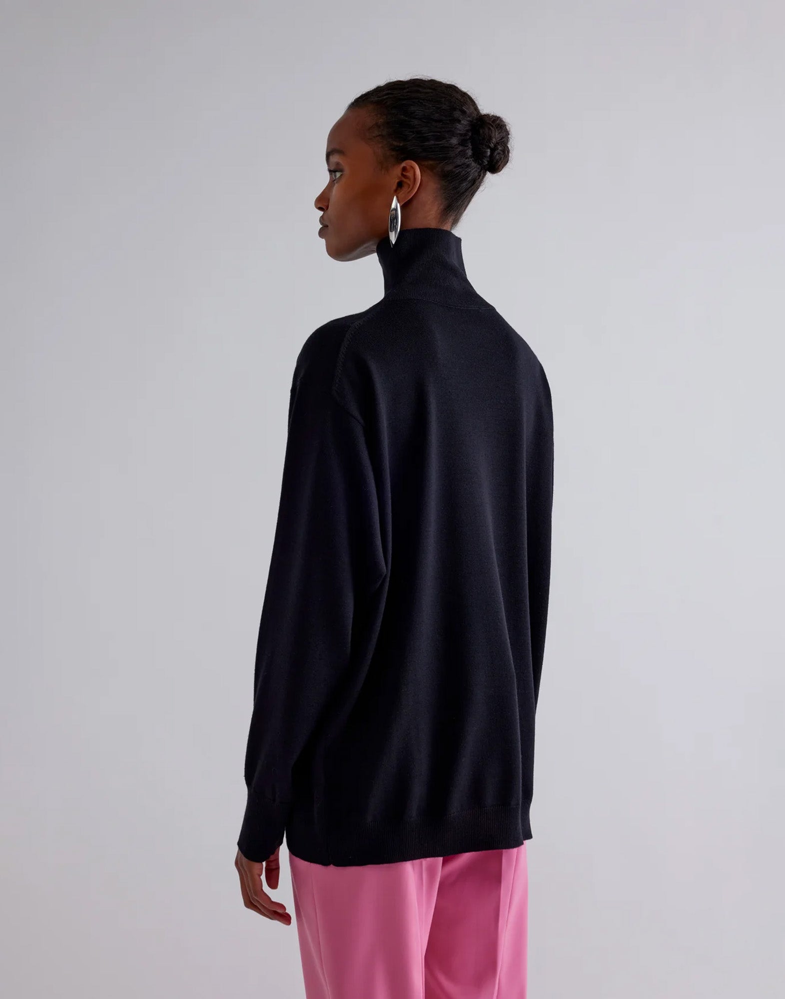 ERIKA CAVALLINI Maglia Fenice in Merino Extra Fine Nera