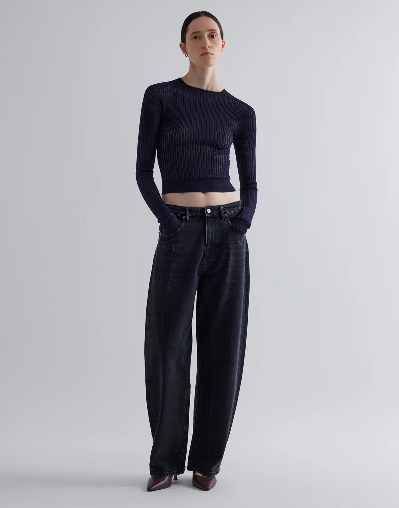 ERIKA CAVALLINI Maglia Giovanna in Lana Extrafine Blu Navy