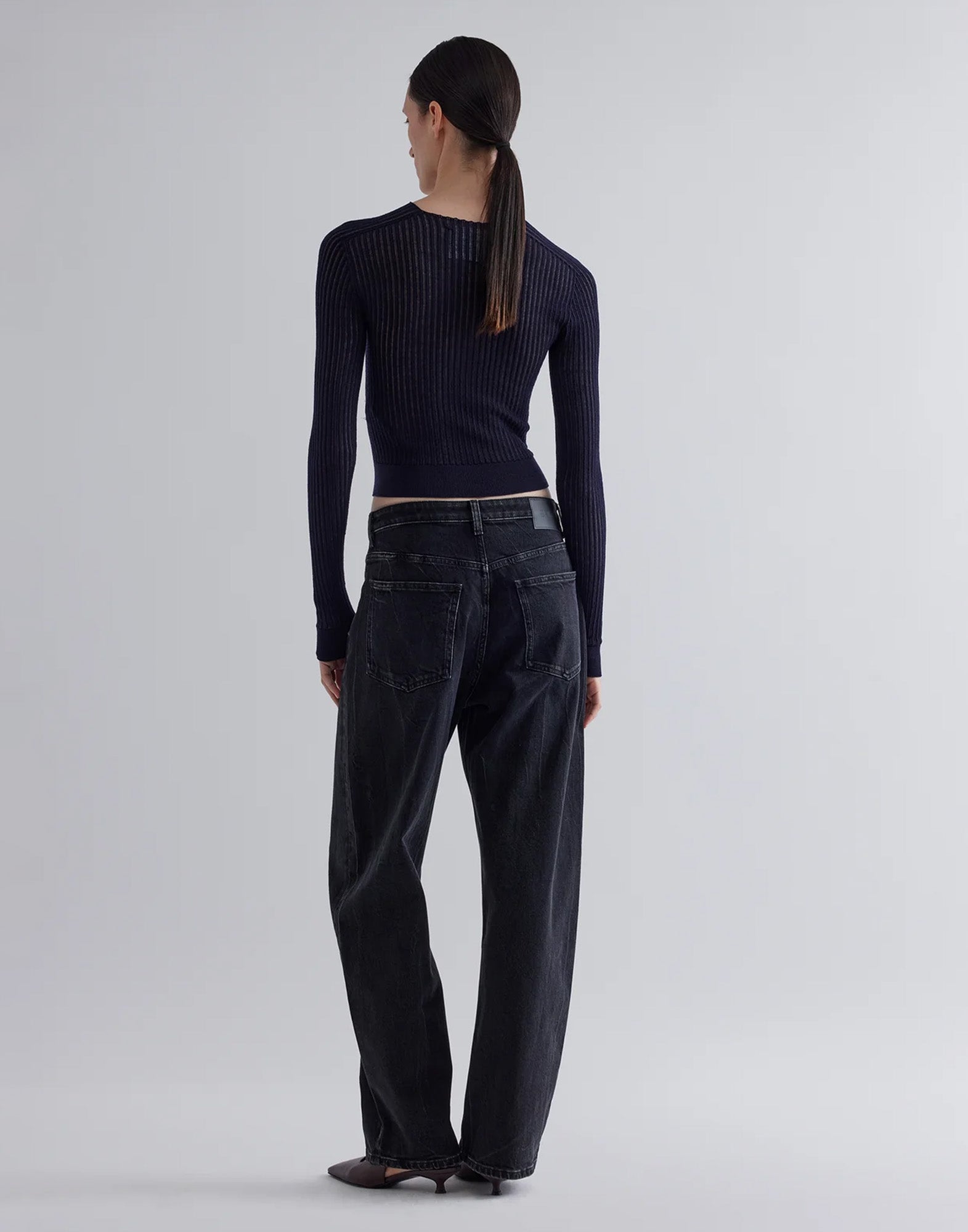 ERIKA CAVALLINI Maglia Giovanna in Lana Extrafine Blu Navy